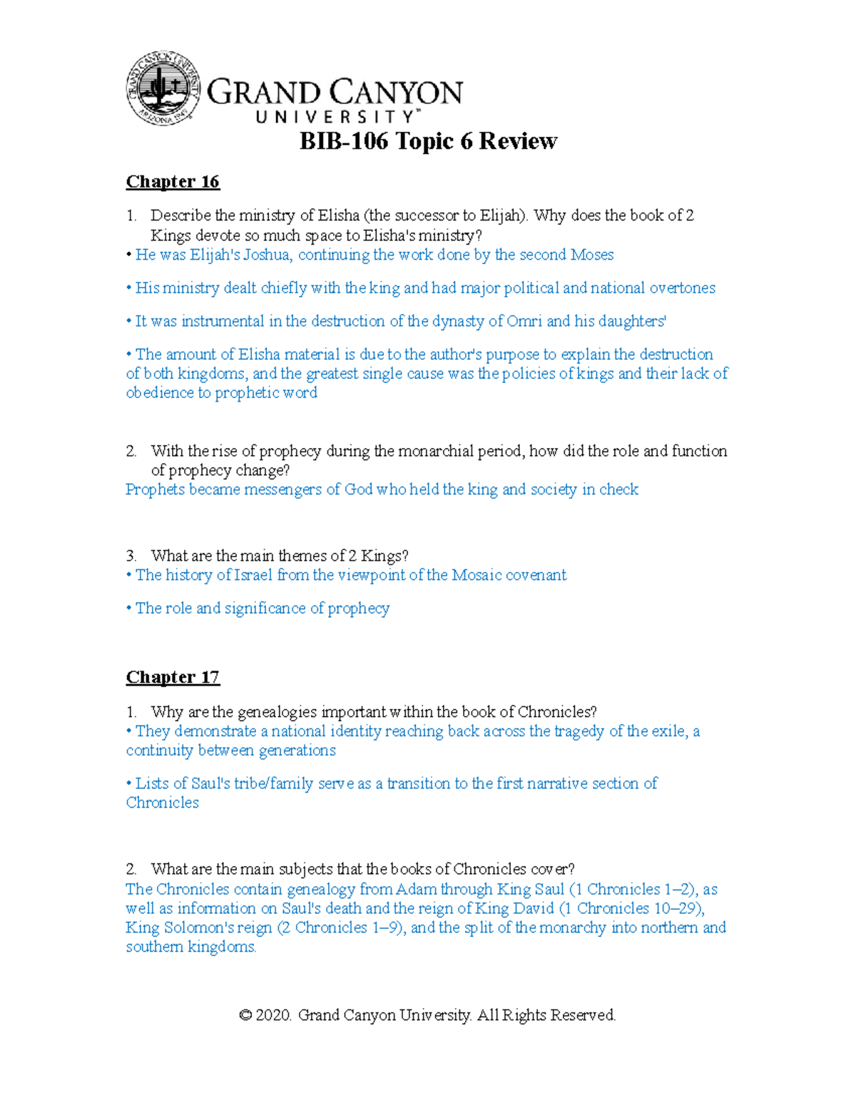 bib 106 topic 6 review