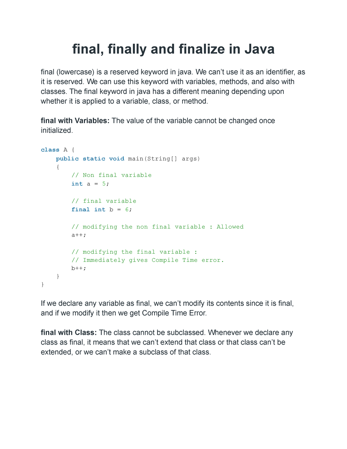 java final assignment