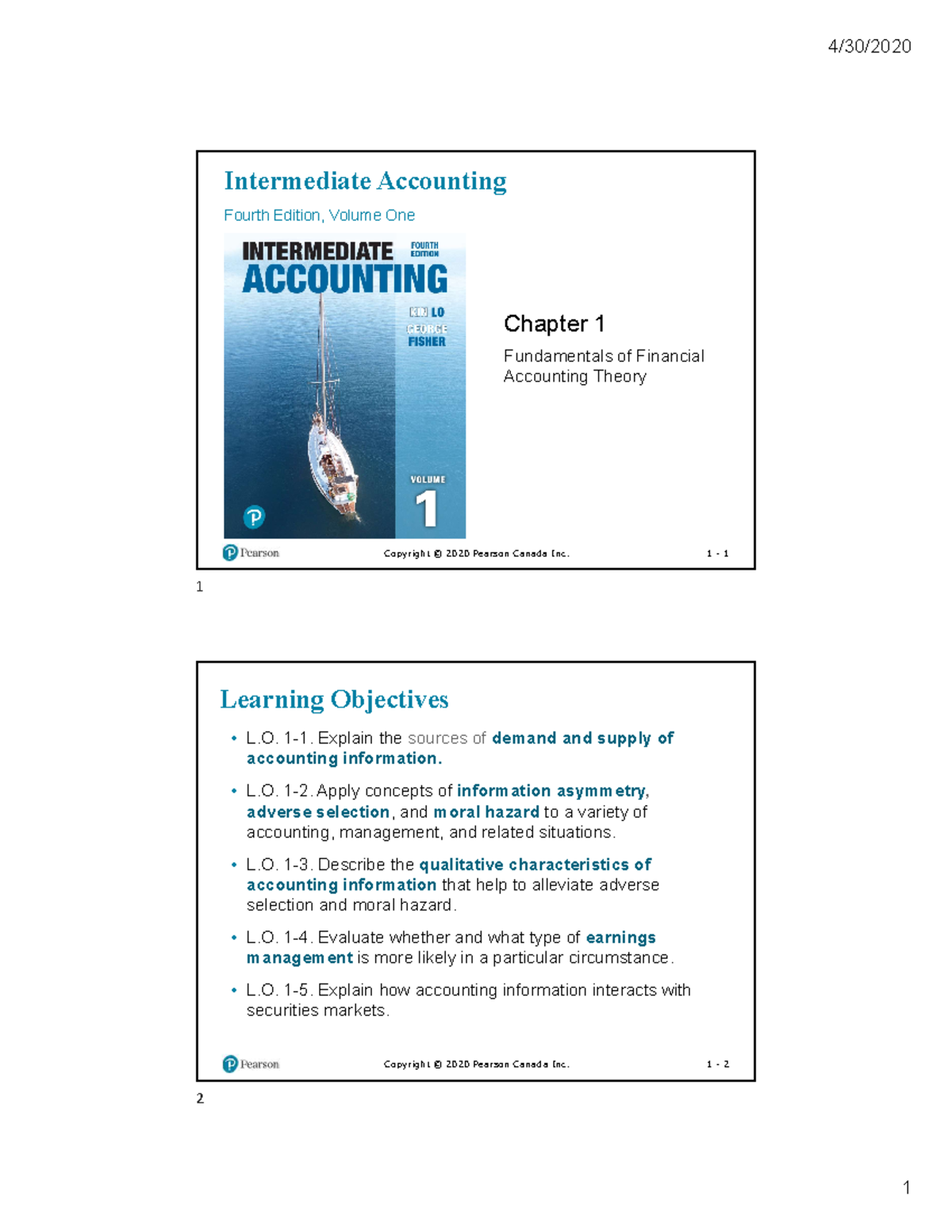 Chap 1 class ppt - Lecture - 1 - 1 Intermediate Accounting Fourth ...