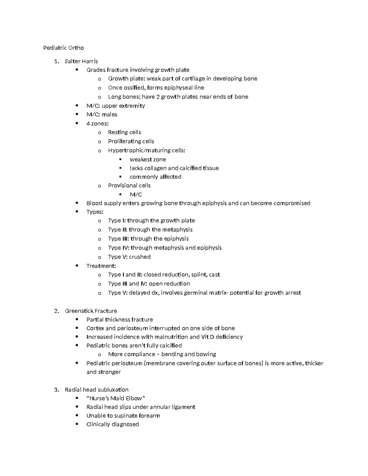 Pediatric Ortho - Salter Harris Grades fracture involving growth plate ...