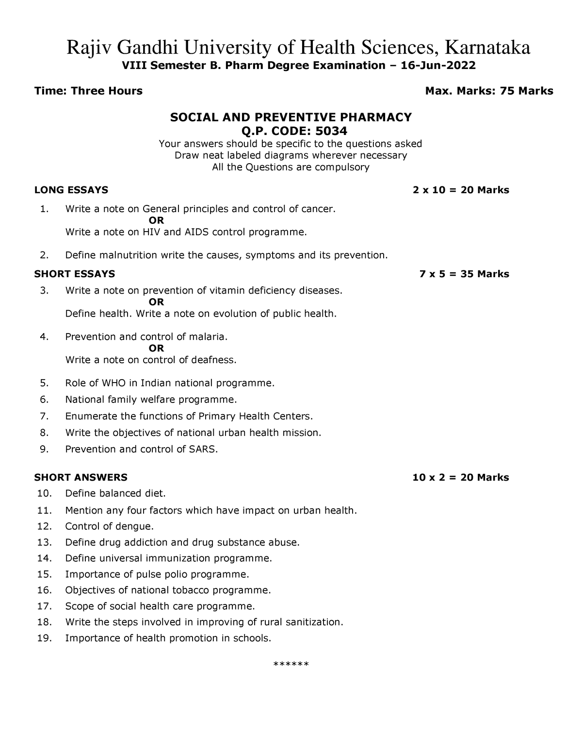 Social & Preventive Pharmacy - VIII Semester B. Pharm Degree ...