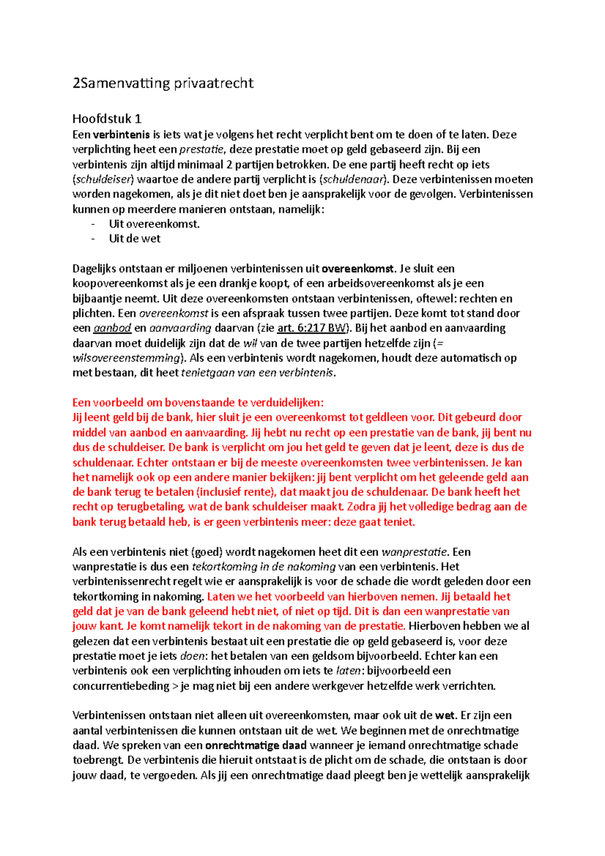 Samenvatting Privaatrecht - 2Samenvatting Privaatrecht Hoofdstuk 1 Een ...