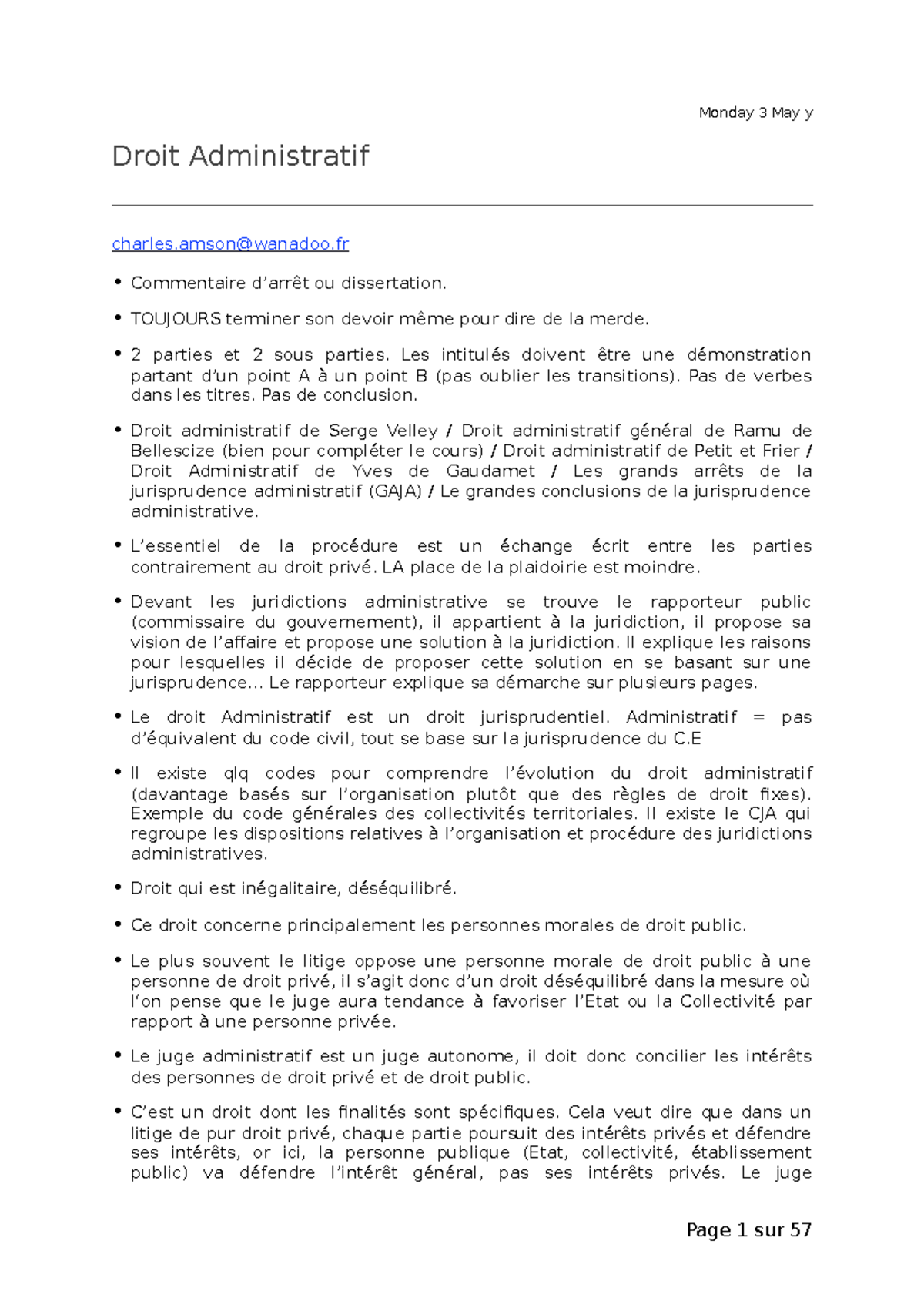 Cours Droit Administratif S3 - Droit Administratif Charles@wanadoo ...