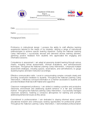 Reflection Notes-Template - Republic of the Philippines DEPARTMENT OF ...