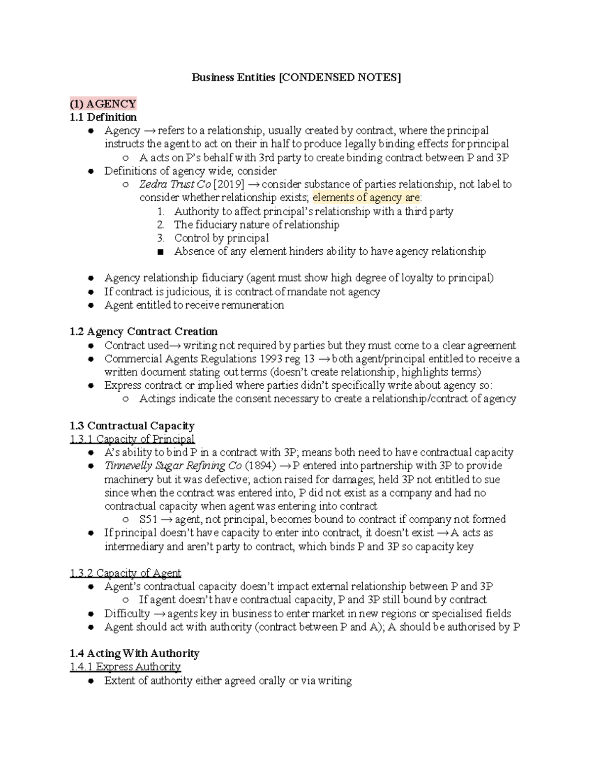 Business Entities Condensed Notes Business Entities [CONDENSED NOTES