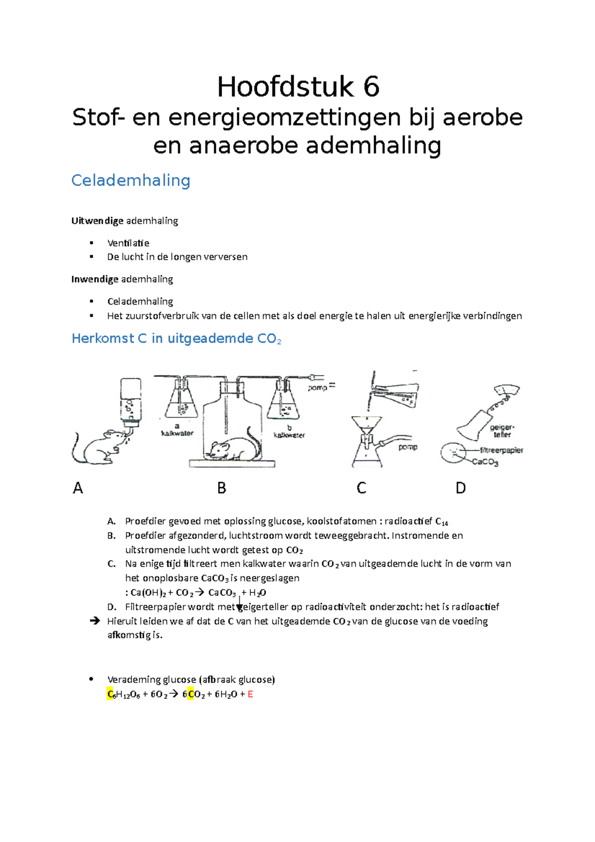 Celademhaling-bio - Celademhaling-bio - Hoofdstuk 6 Stof- En ...