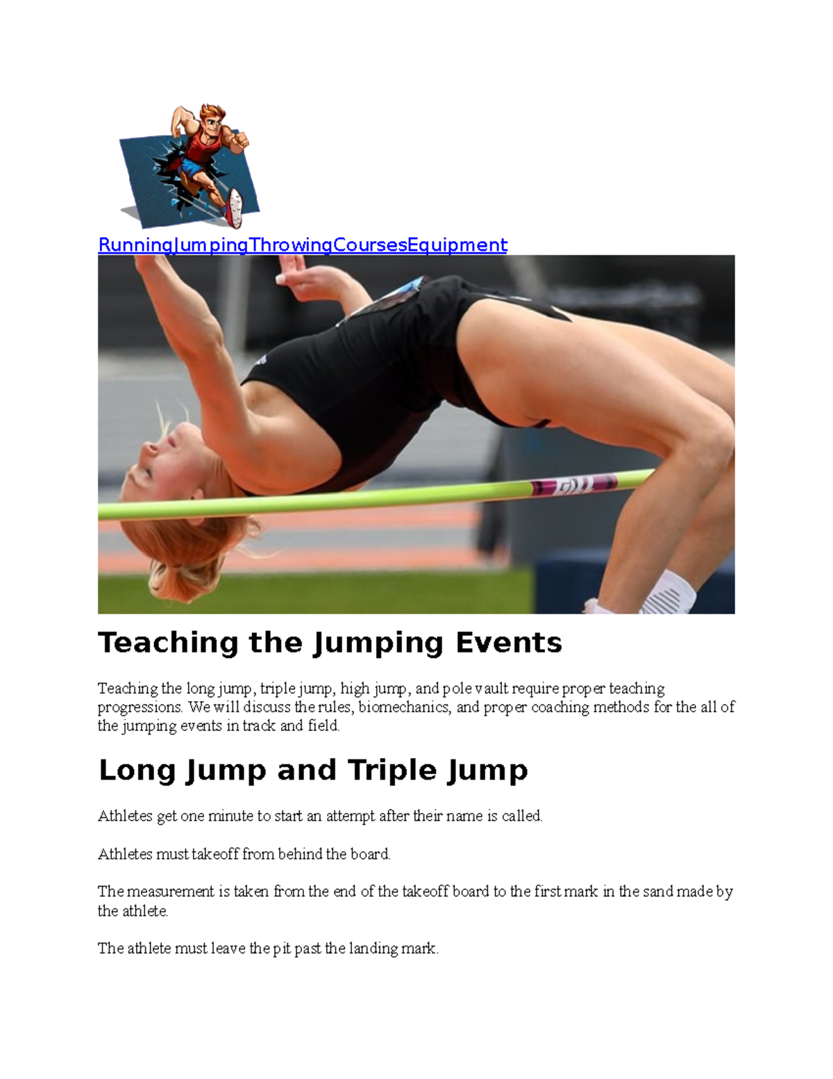 Ju unknown Running Jumping Throwing Courses Equipment Teaching the