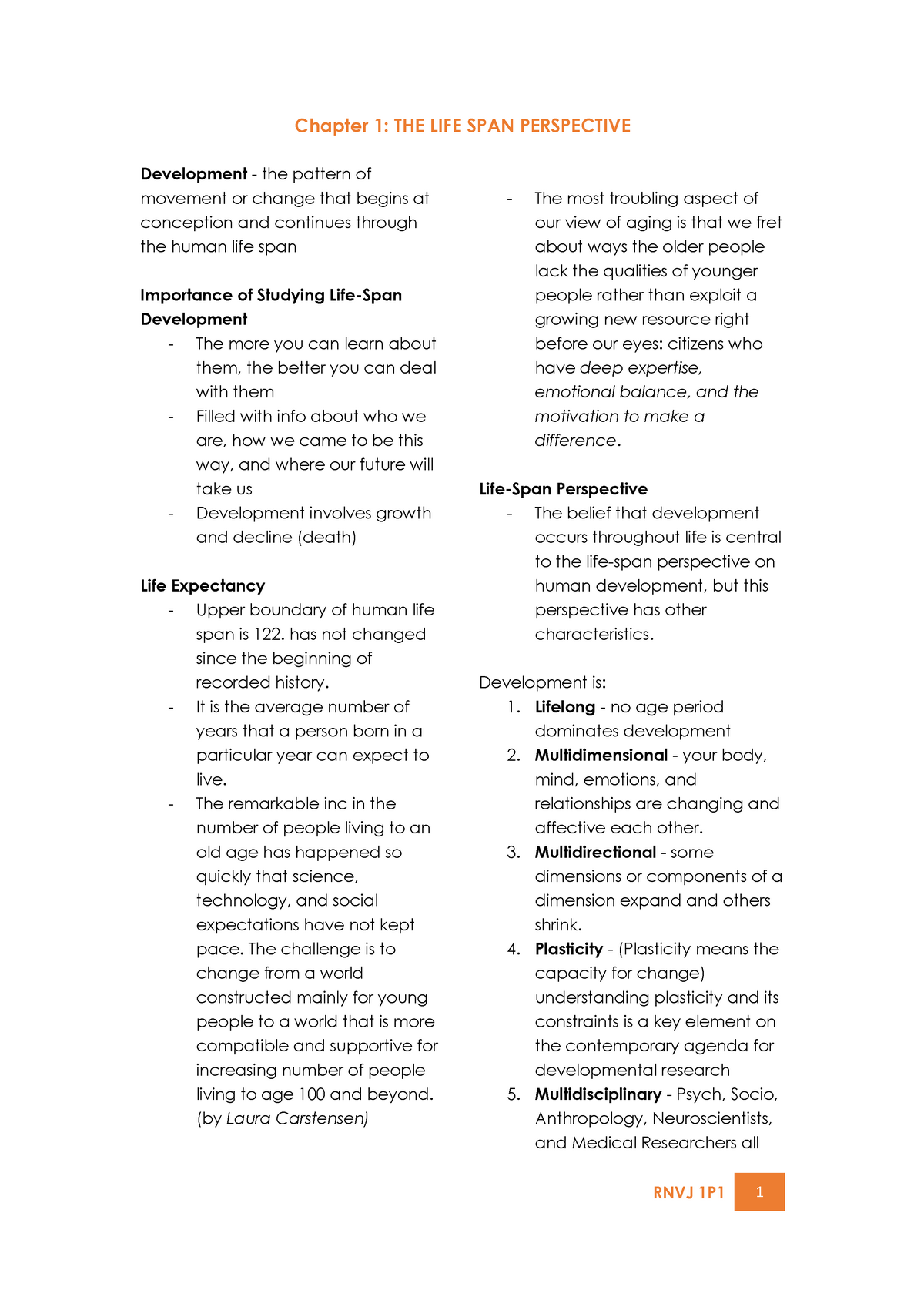 PSY433- Chapter-1 - Lecture Notes PSY 433 CHAPTER 1 - Chapter 1: THE ...