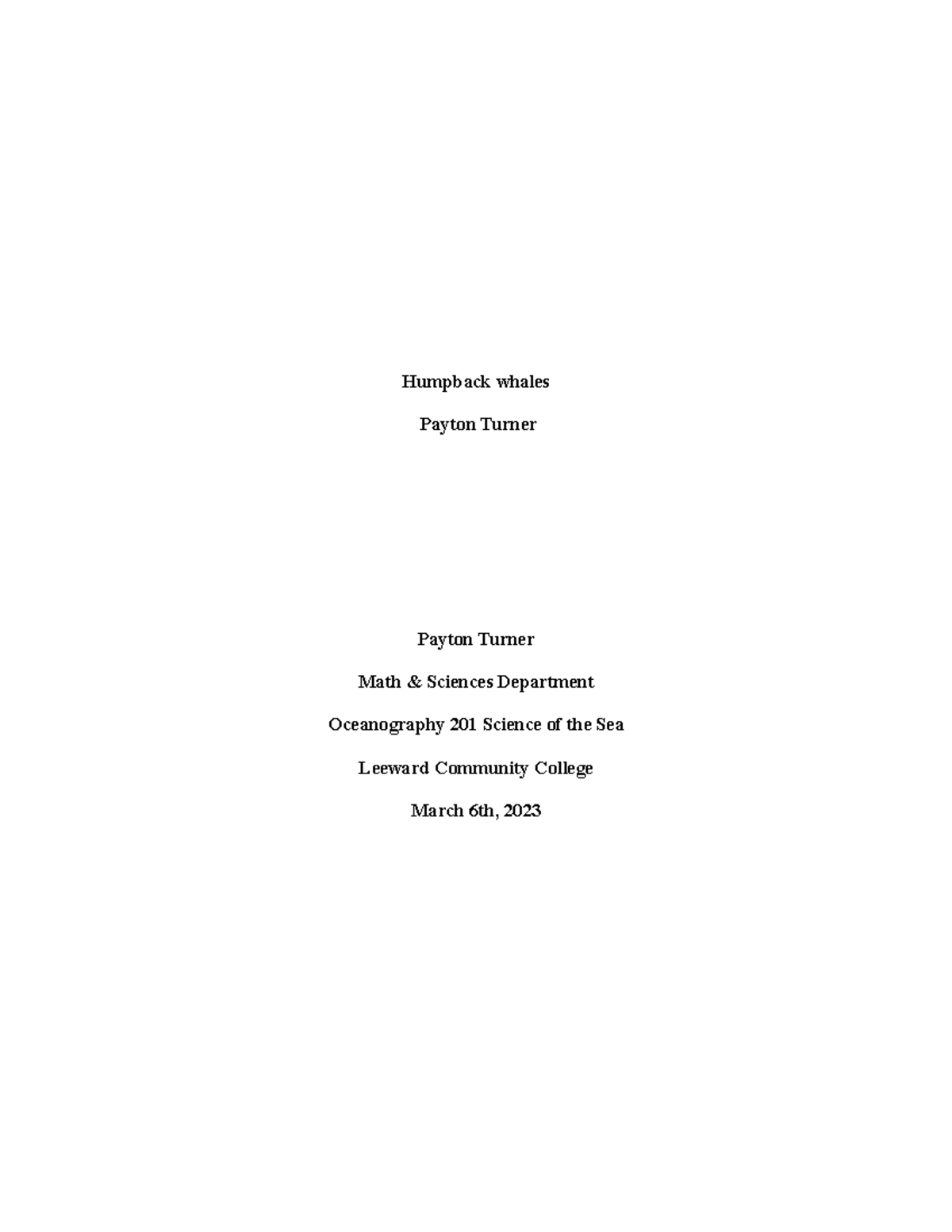 Literature+Review+Template+ +Tips - Humpback whales Payton Turner ...