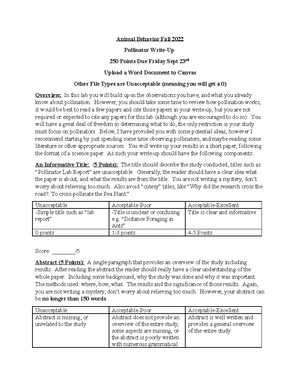 AB Lit search assignment - Animal Behavior Fall 2022 50 Points -Due ...