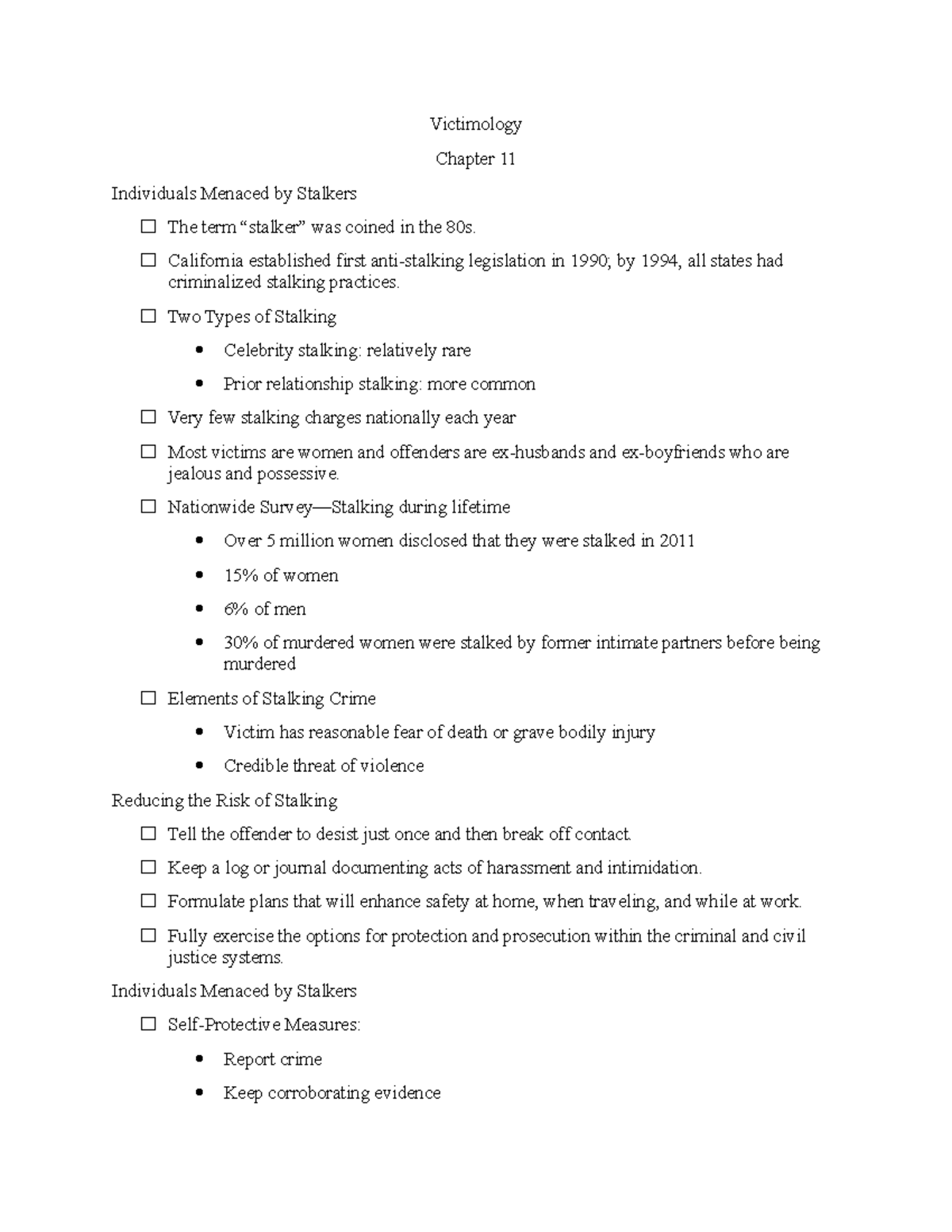 Victimology Chapter 11 - Victimology Chapter 11 Individuals Menaced by ...