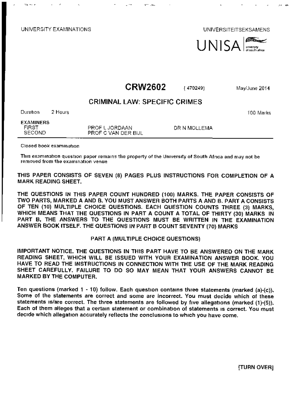 Crw2602 Exam 2014 June If You Want To Pass Really Well Crw2601