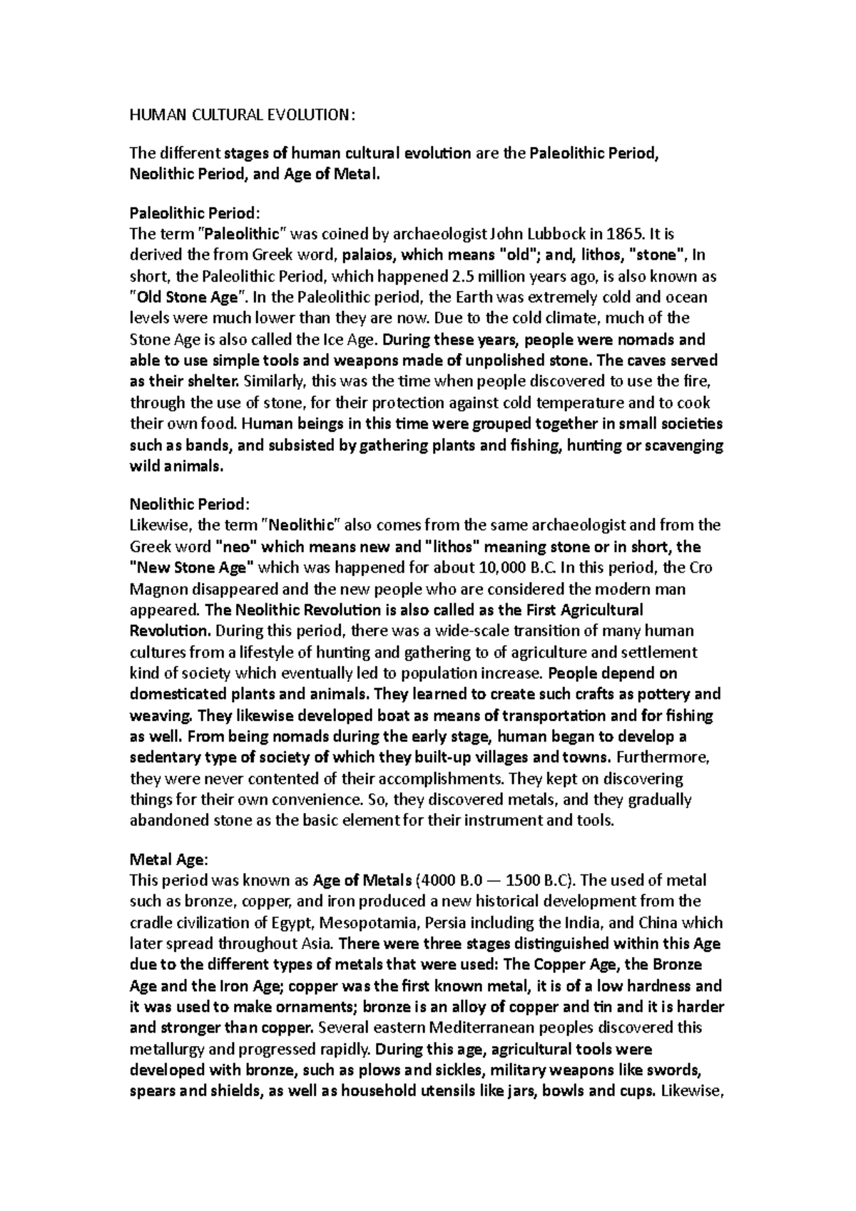 USCP Reviewer 2ND Summative HUMAN CULTURAL EVOLUTION The Different uscp-reviewer-2nd-summative-human-cultural-evolution-the-different