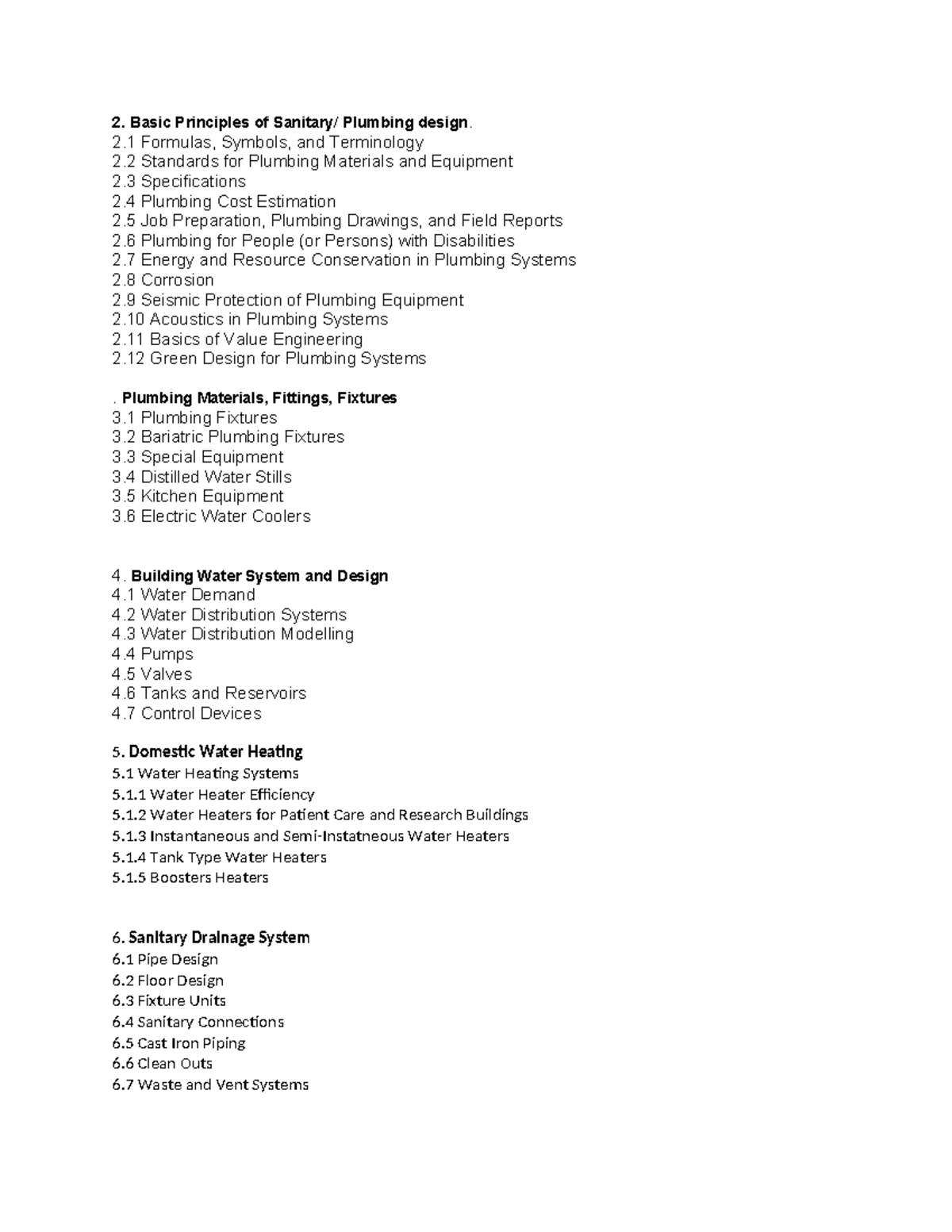 Topic - TOPIV - Basic Principles of Sanitary/ Plumbing design. 2 ...