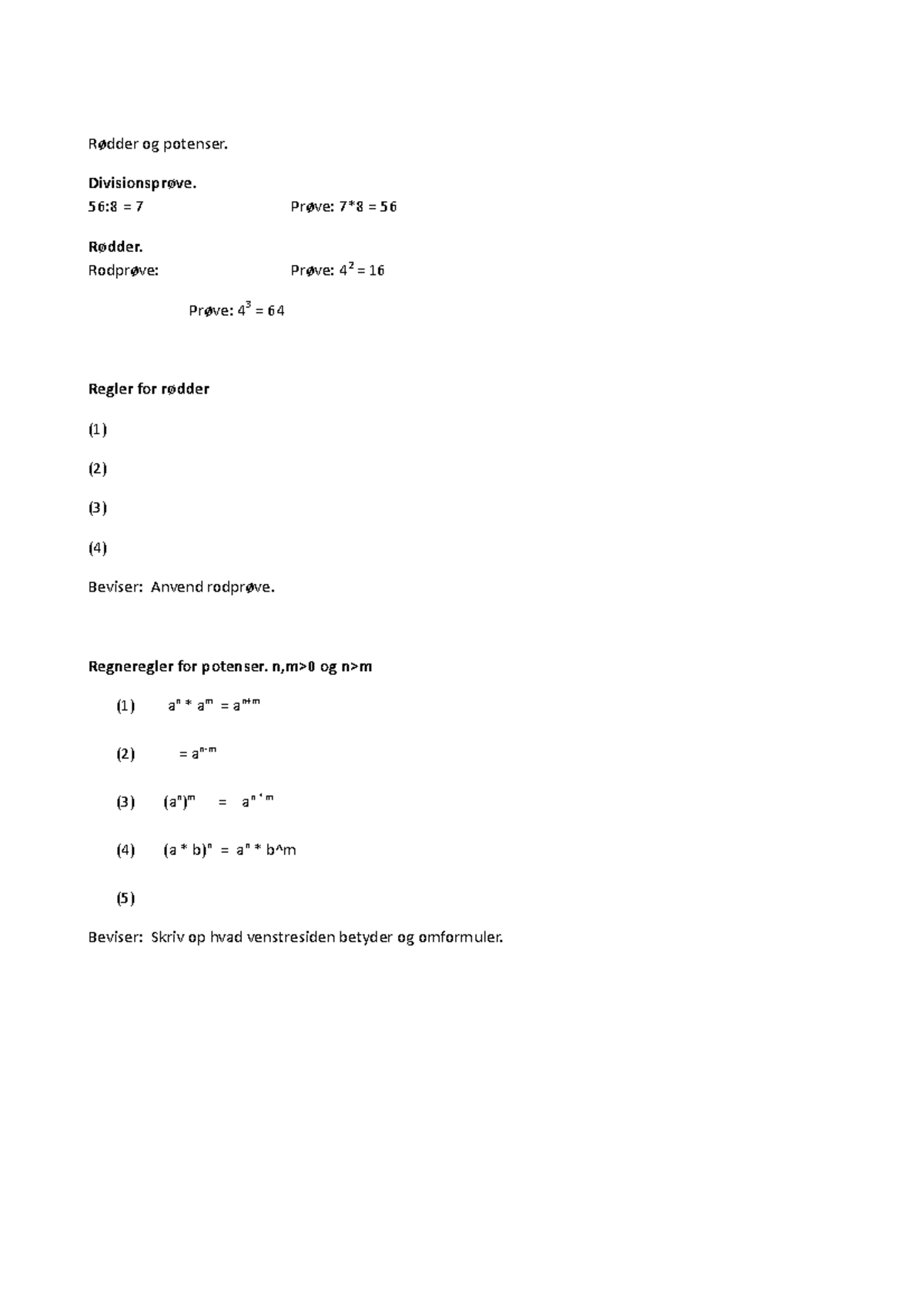 Matematik Læreruddannelsen Rødder og Potenser - Rødder og potenser ...