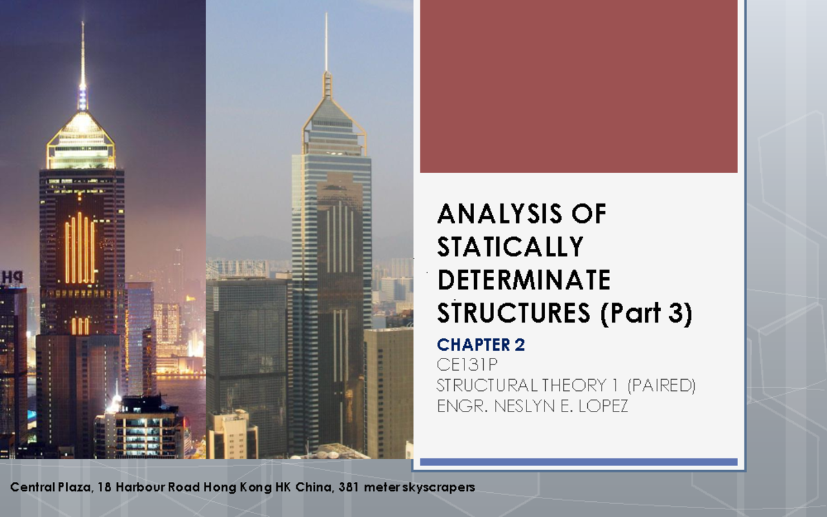 4 Application OF Equations OF Equilibrium - ANALYSIS OF STATICALLY ...