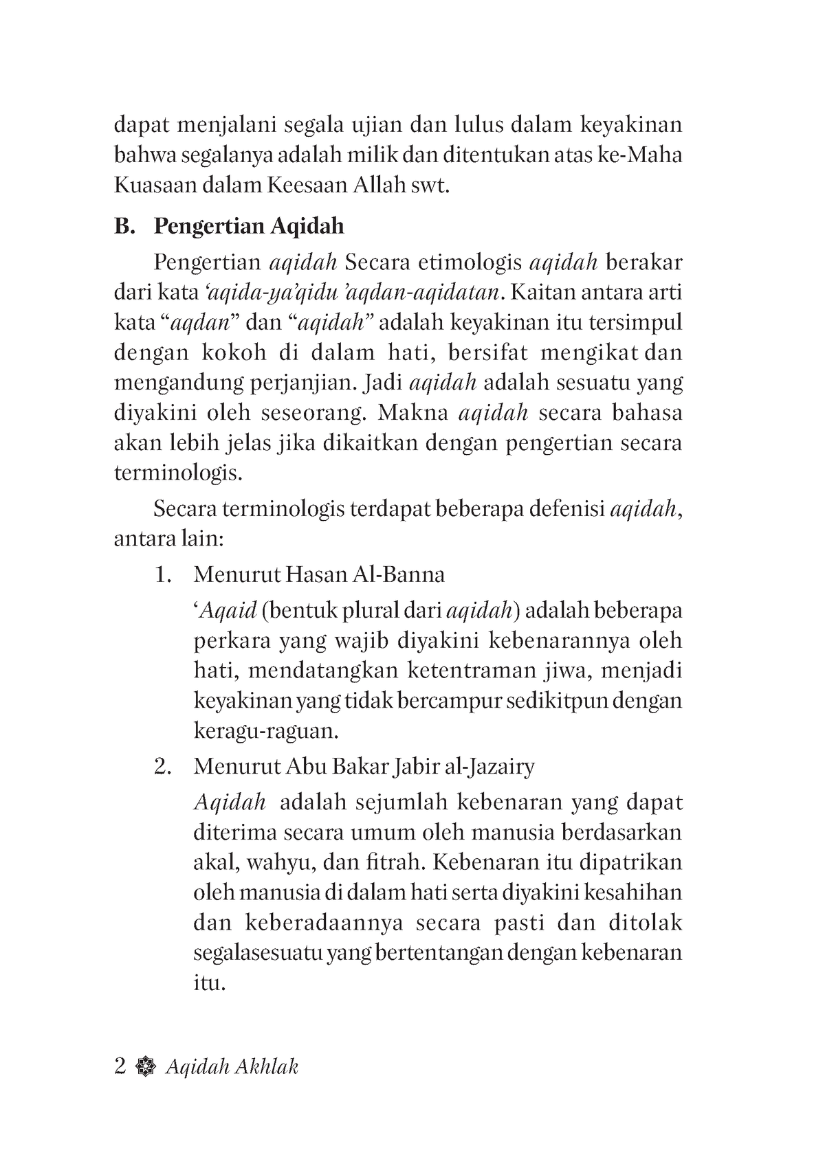 Aqidah 8 Dasar Dasar Fiqih Madzhab Imam Syafii 2 Aqidah Akhlak