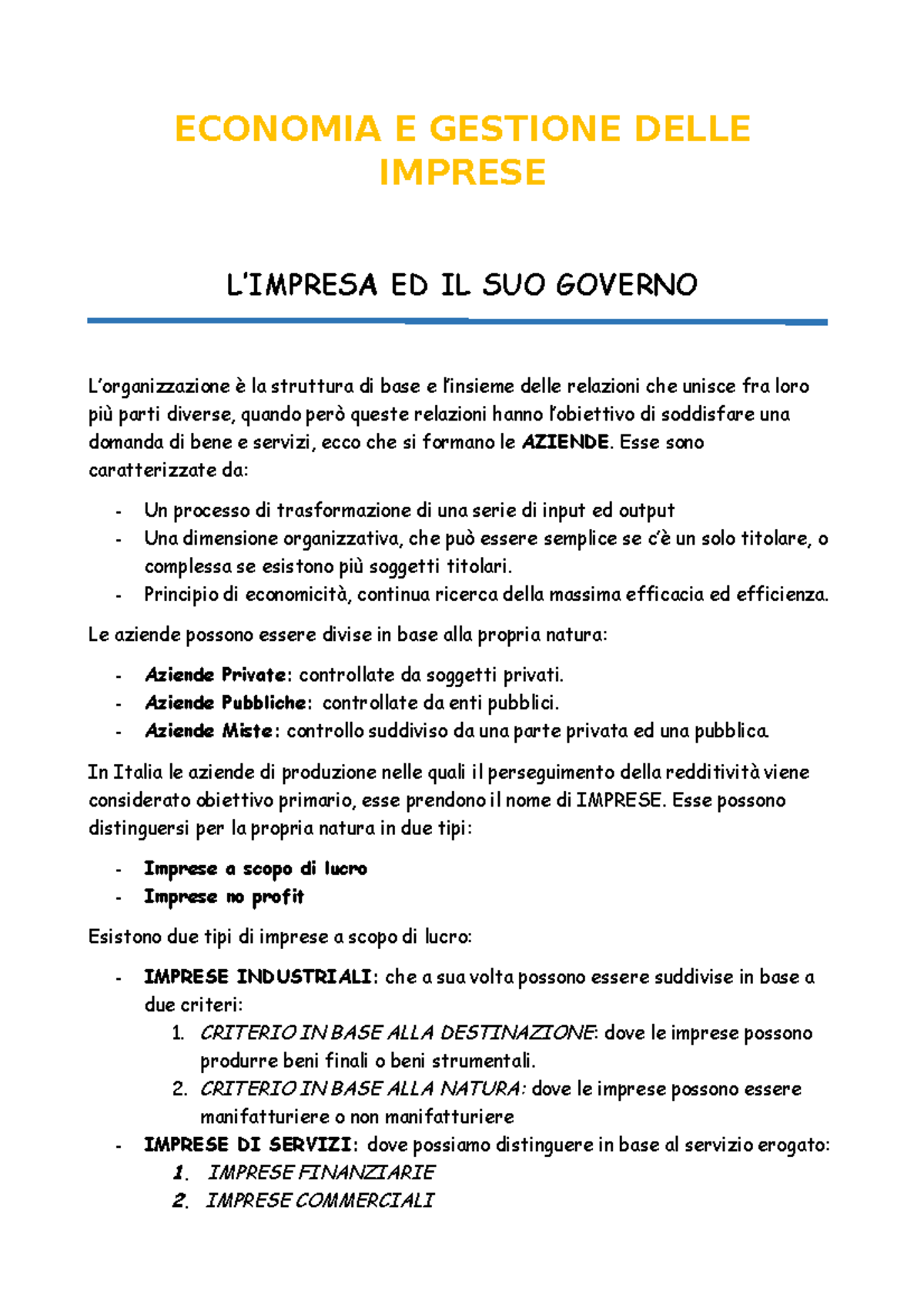 Economia E Gestione Delle Imprese - ECONOMIA E GESTIONE DELLE IMPRESE L ...