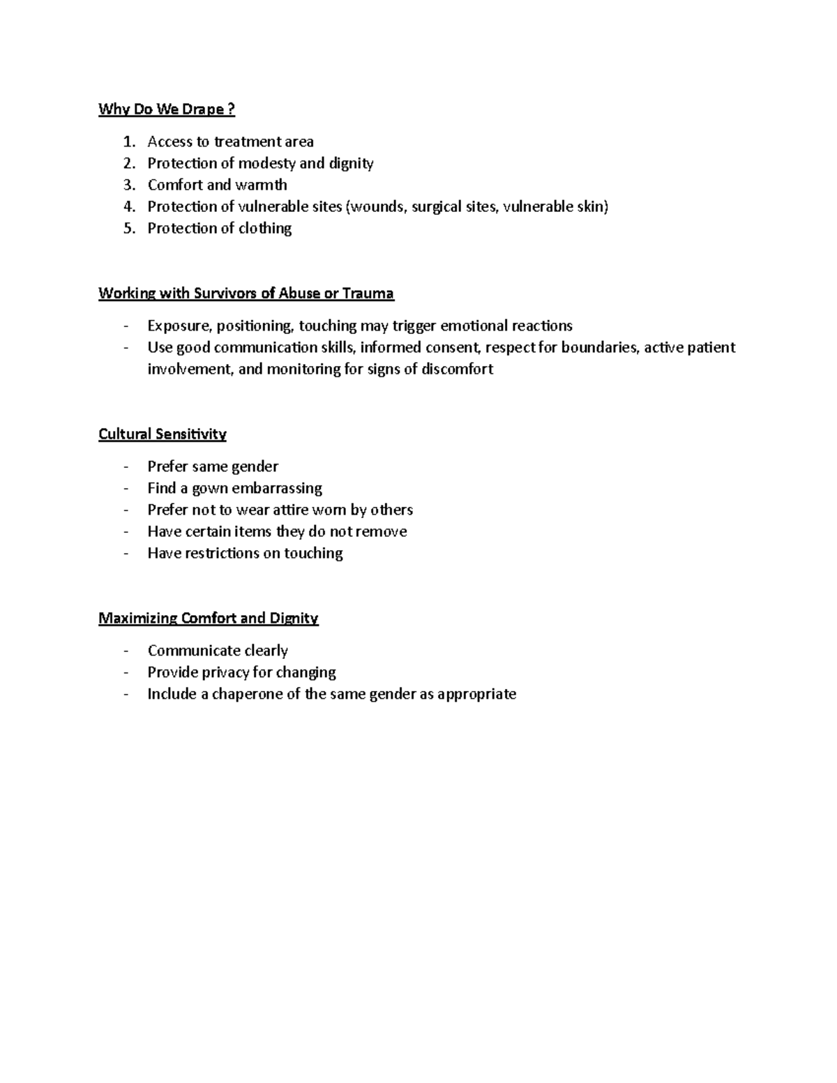 Chapter 6 Draping Why Do We Drape ? 1. 2. 3. 4. 5. Access to