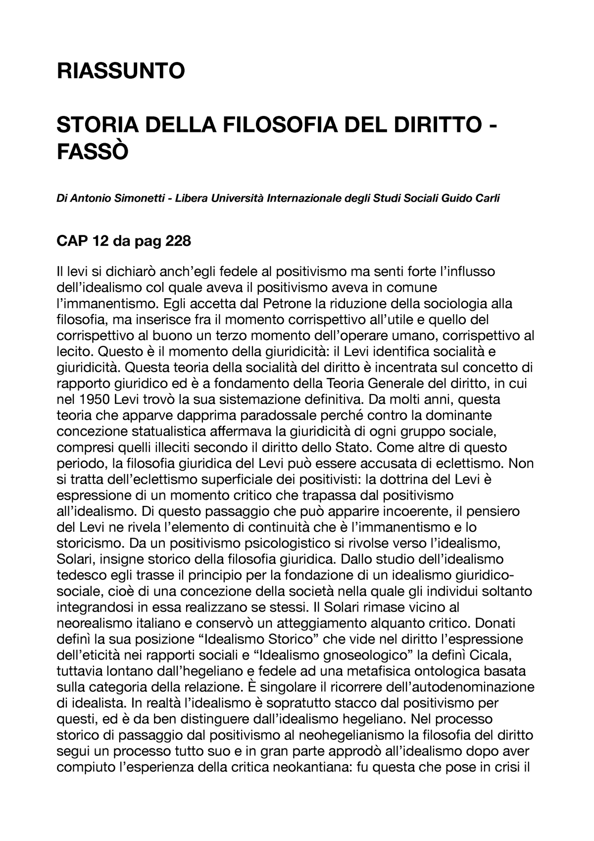 filosofia del diritto, Appunti di Filosofia del Diritto