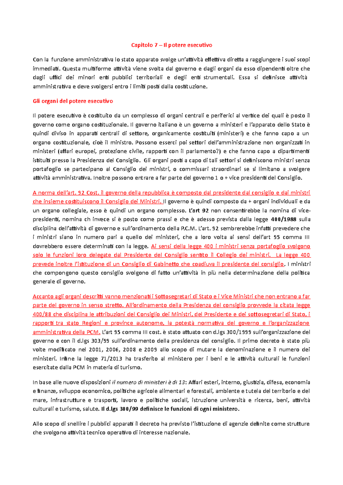 Capitolo 7 Il Potere Esecutivo Capitolo 7 Il potere esecuivo Con la funzione amministraiva Capitolo 7 Il Potere Esecutivo Capitolo 7 Il potere esecuivo Con la funzione amministraiva