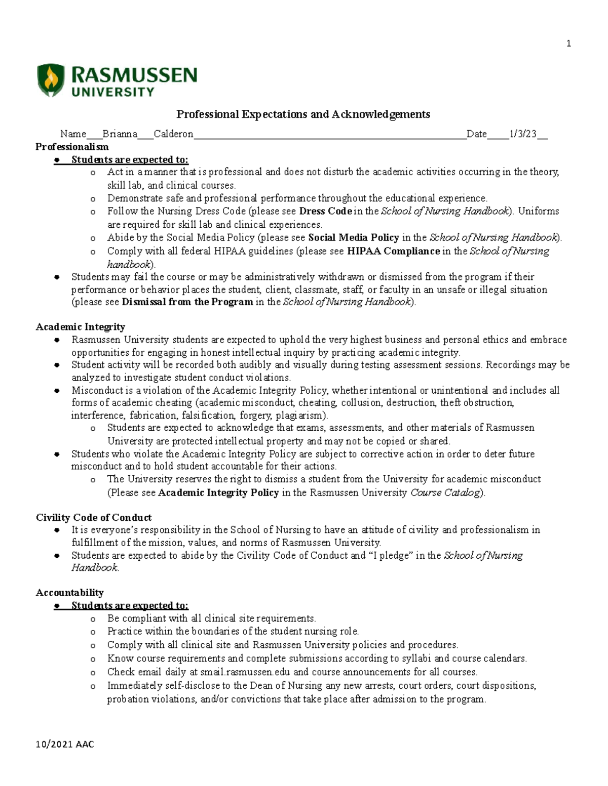 Professional+Expectations+and+Acknowledgements - 1 Professional ...