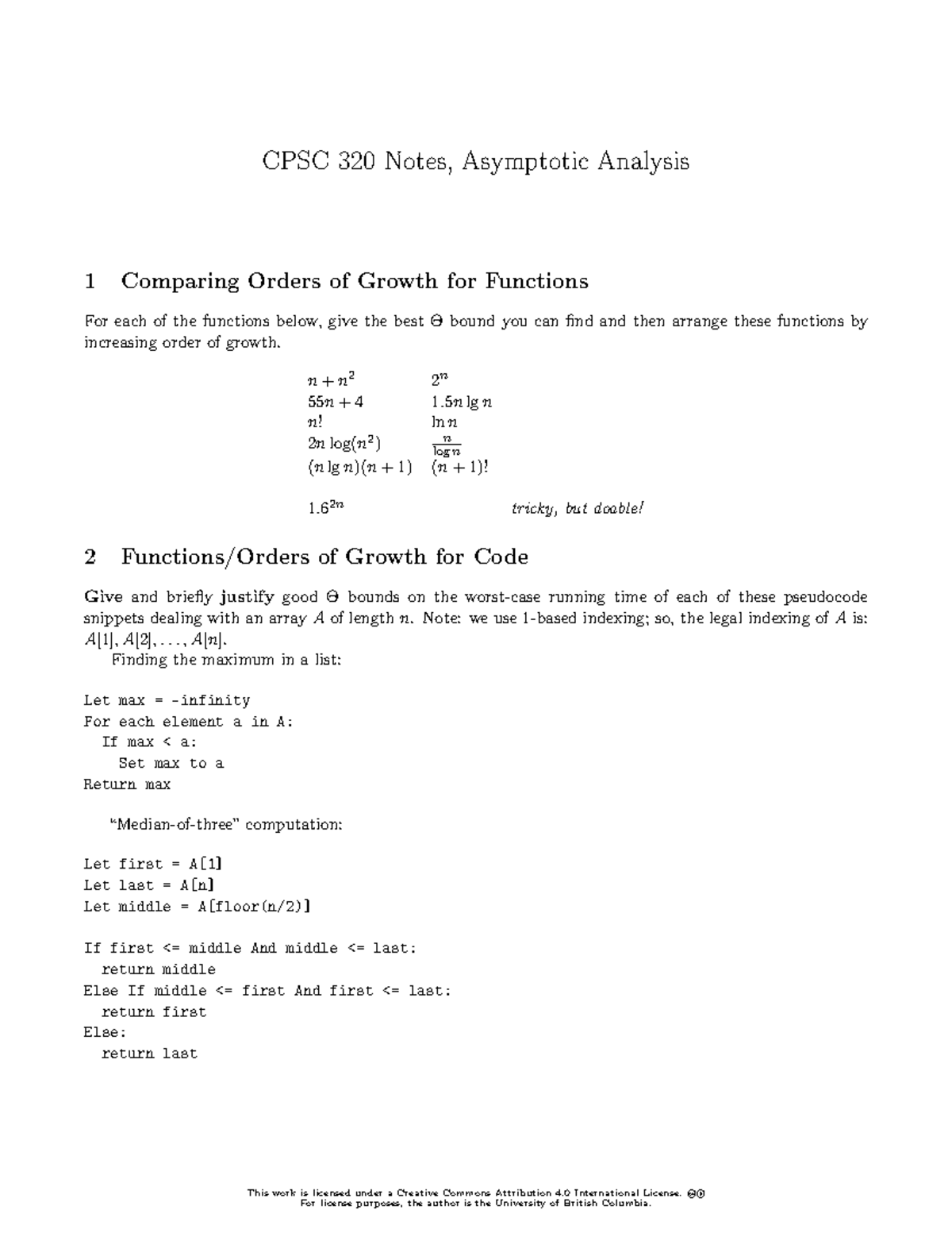 03-asymptotic-analysis - CPSC 320 Notes, Asymptotic Analysis 1 ...