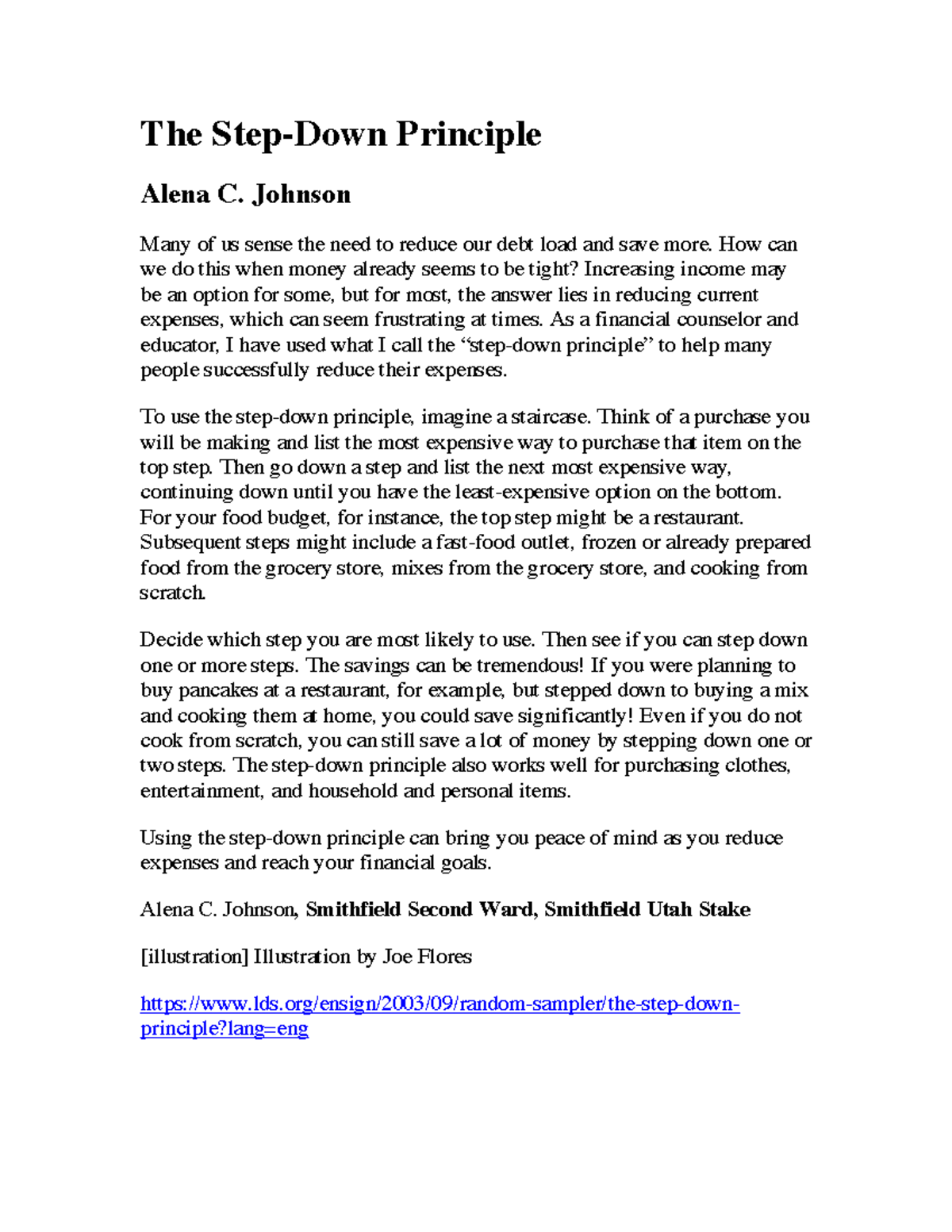 Math100l document the Step Down Principle The StepDown Principle