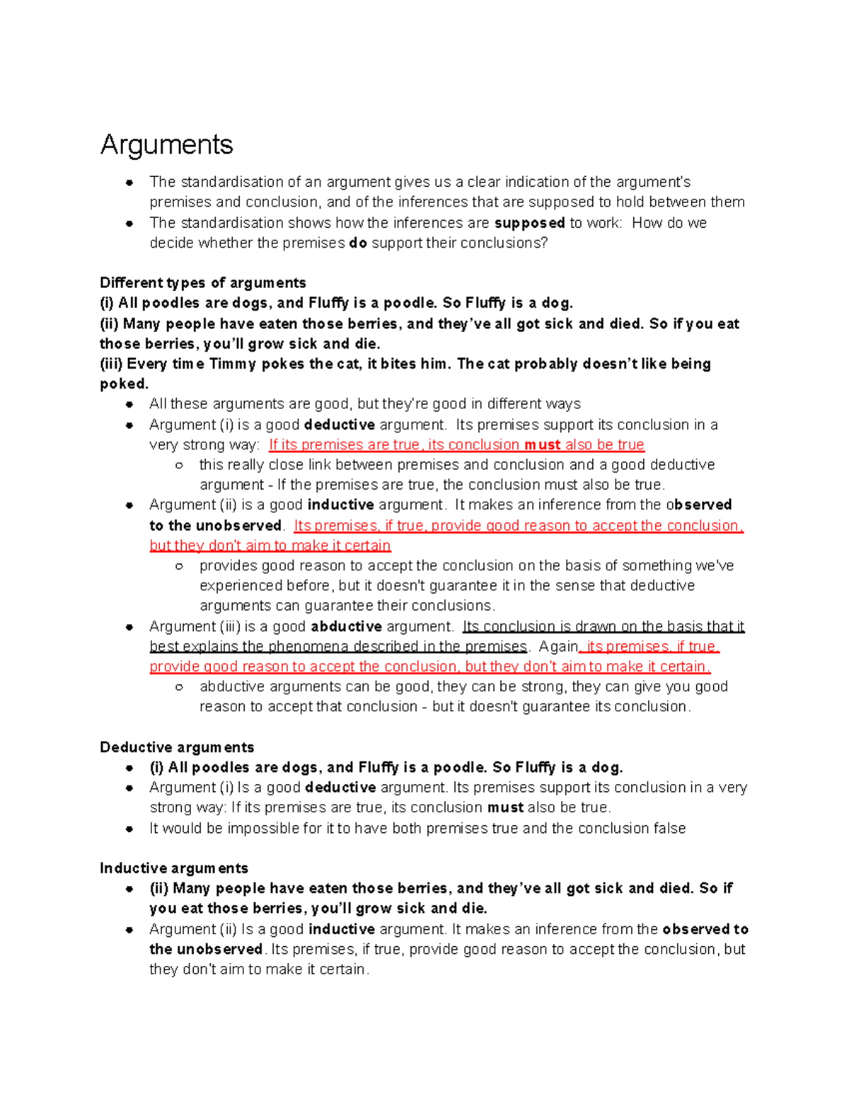 Week 4- 1phil - lecture notes - Arguments The standardisation of an ...