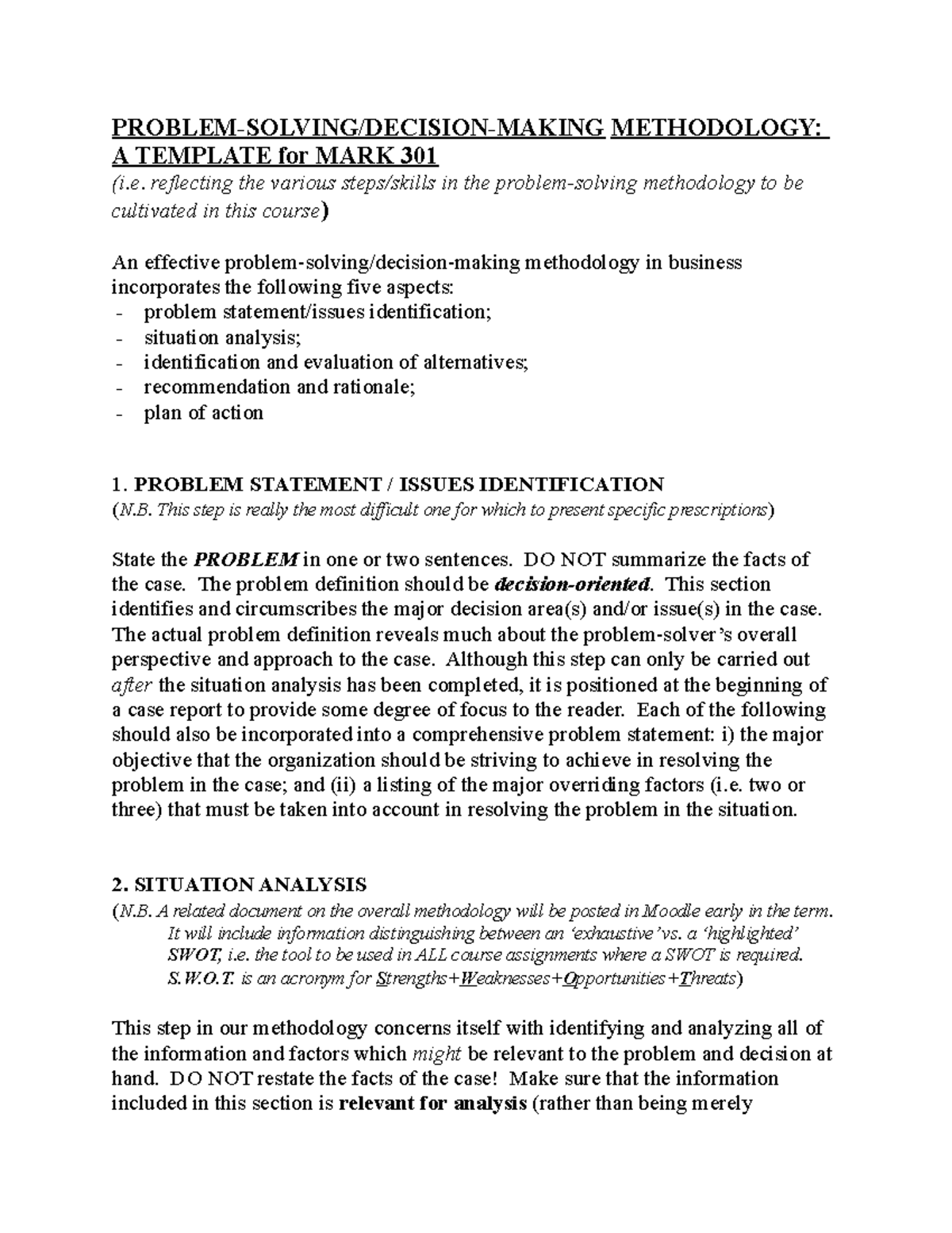 problem solving methodology class 11 pdf