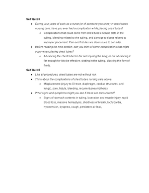 Chest tube quiz 1 and 2 - Read and Learn Chest Tubes Self Quiz 1 What ...