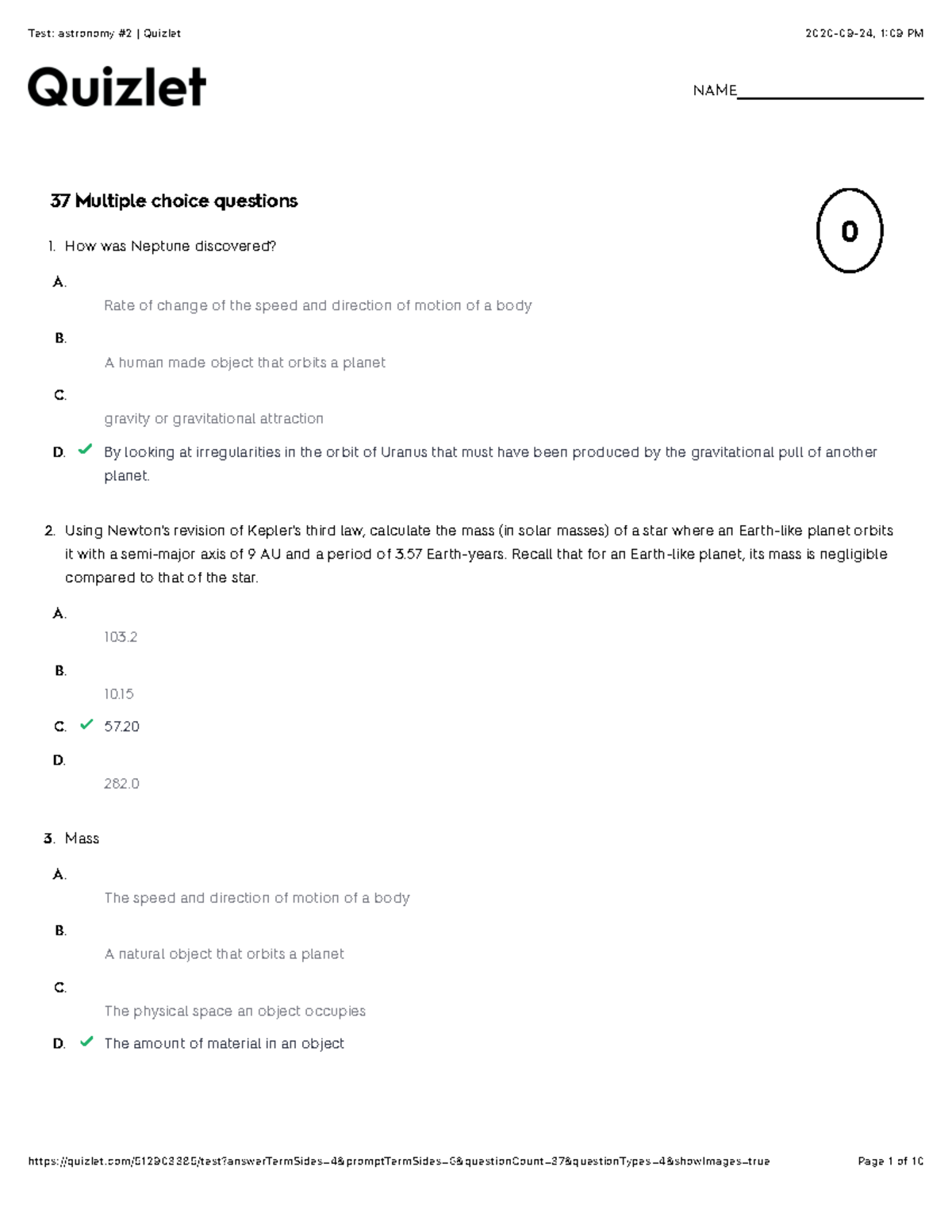 Astronomy 2 Quizlet 37 Multiple choice questions How was Neptune