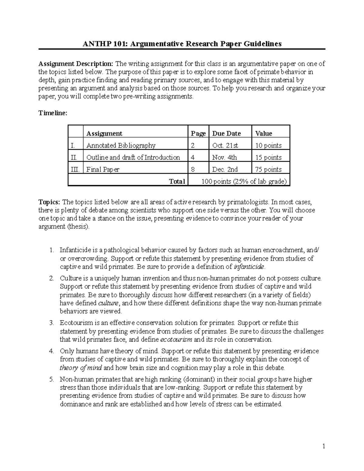 ant 101 final research paper