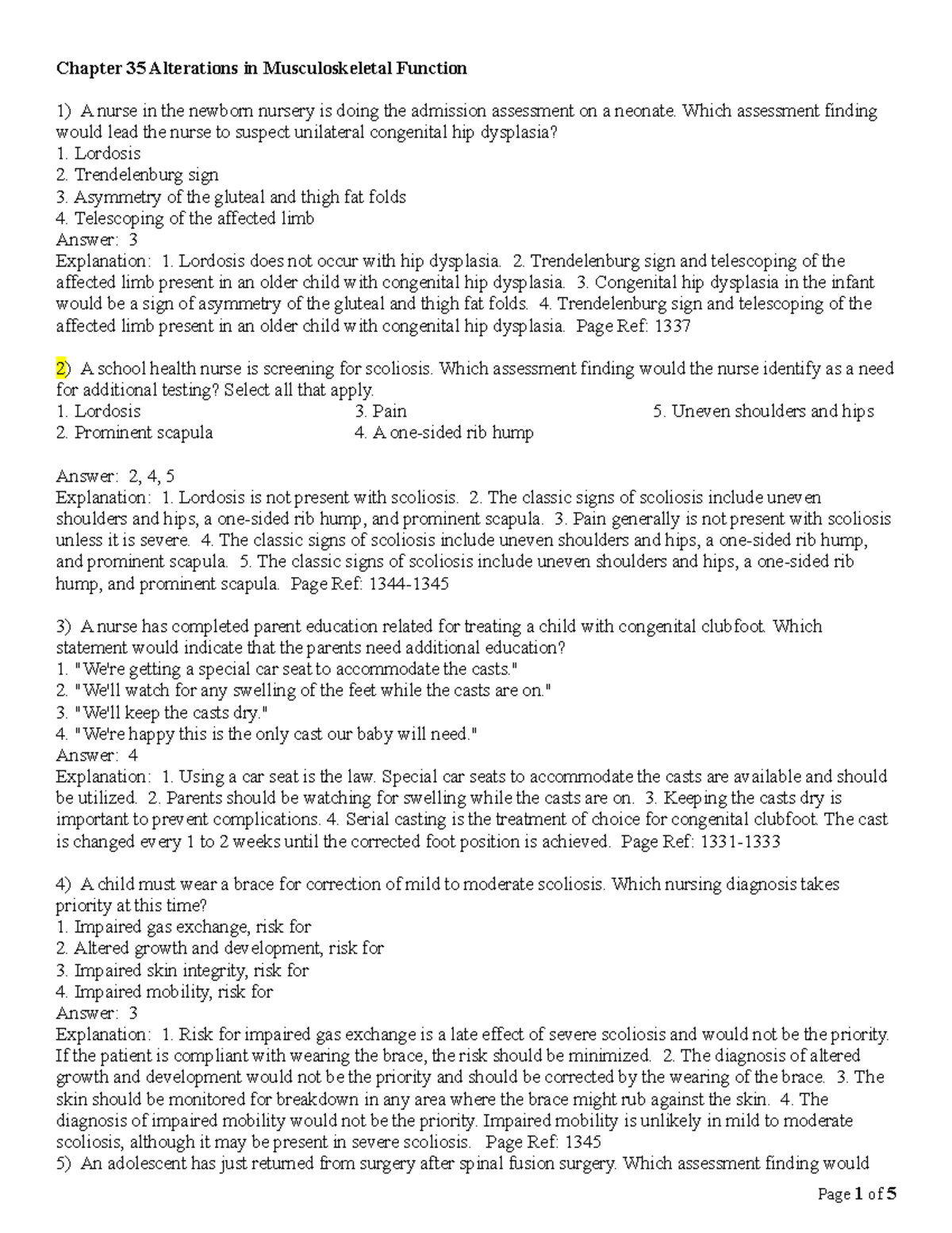 Chapter 35 Alterations in Musculoskeletal Function - Which assessment ...