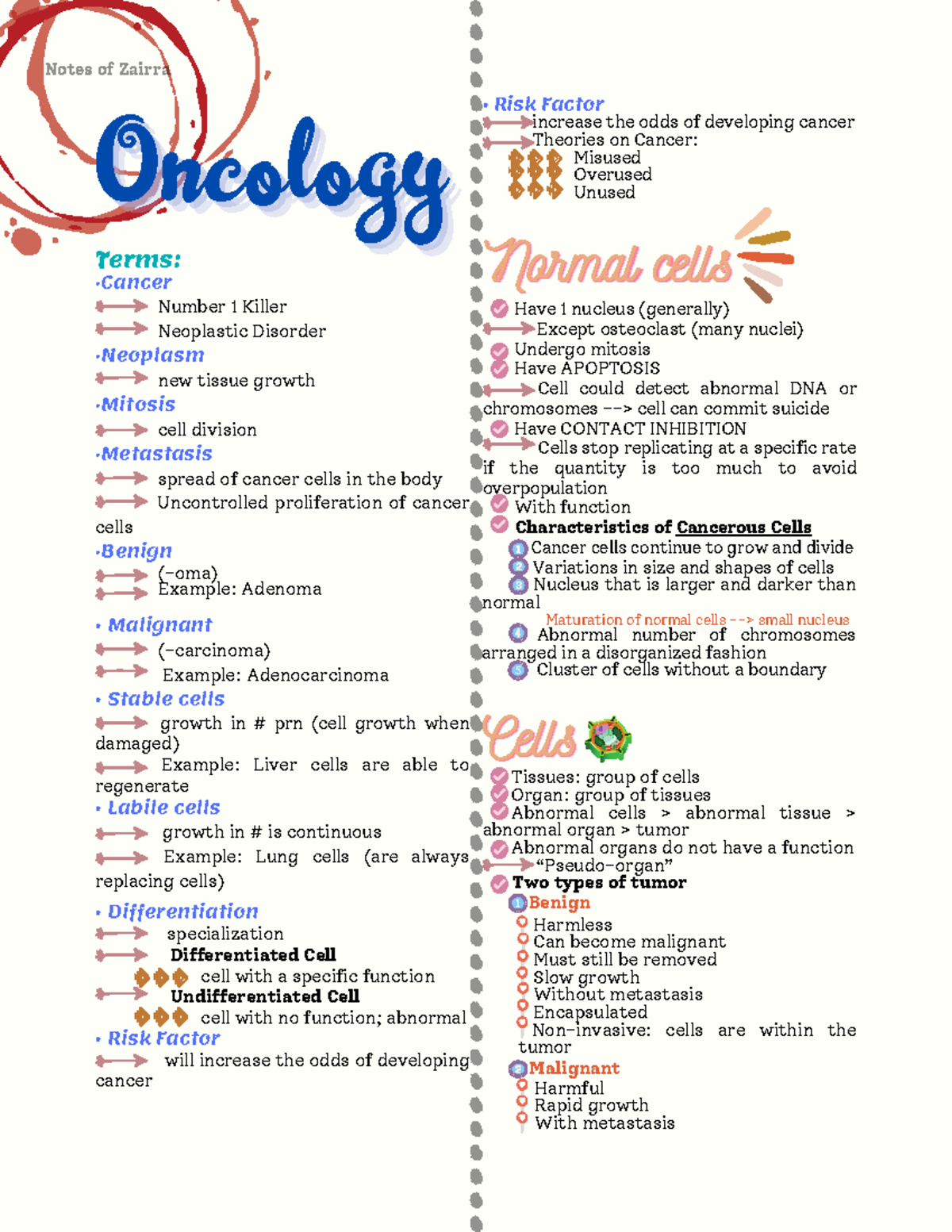 2 Oncology - Nursing Notes - Terms: ·Cancer Number 1 Killer Neoplastic ...