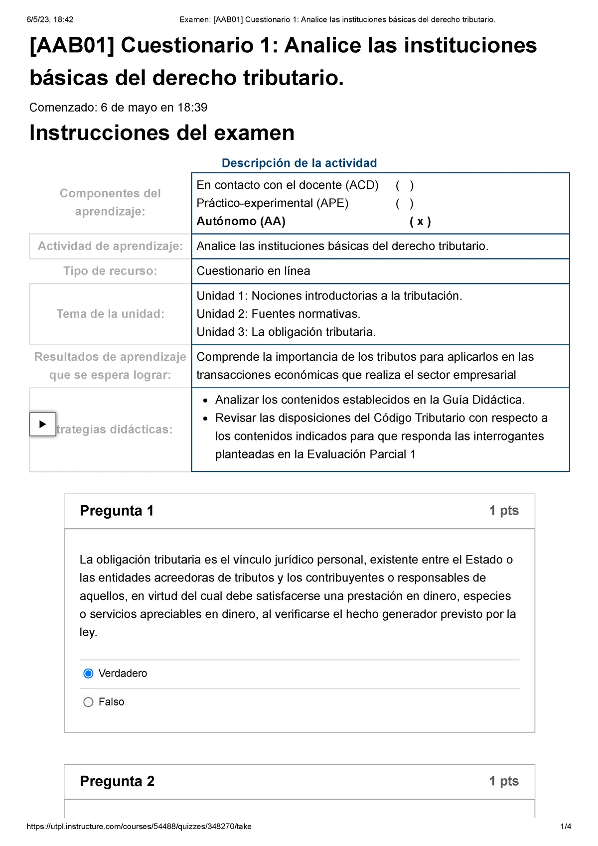 Examen [AAB01] Cuestionario 2 Cuentas Del Pasivo Y Patrimonio - [AAB01 ...