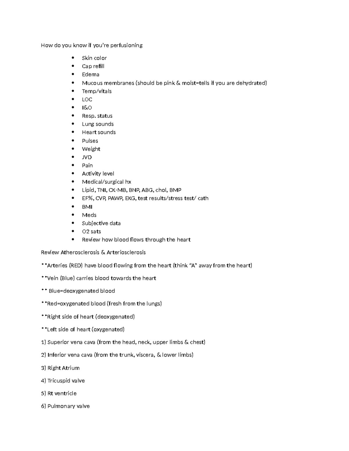 211 class notes - How do you know if you’re perfusioning Skin color Cap ...