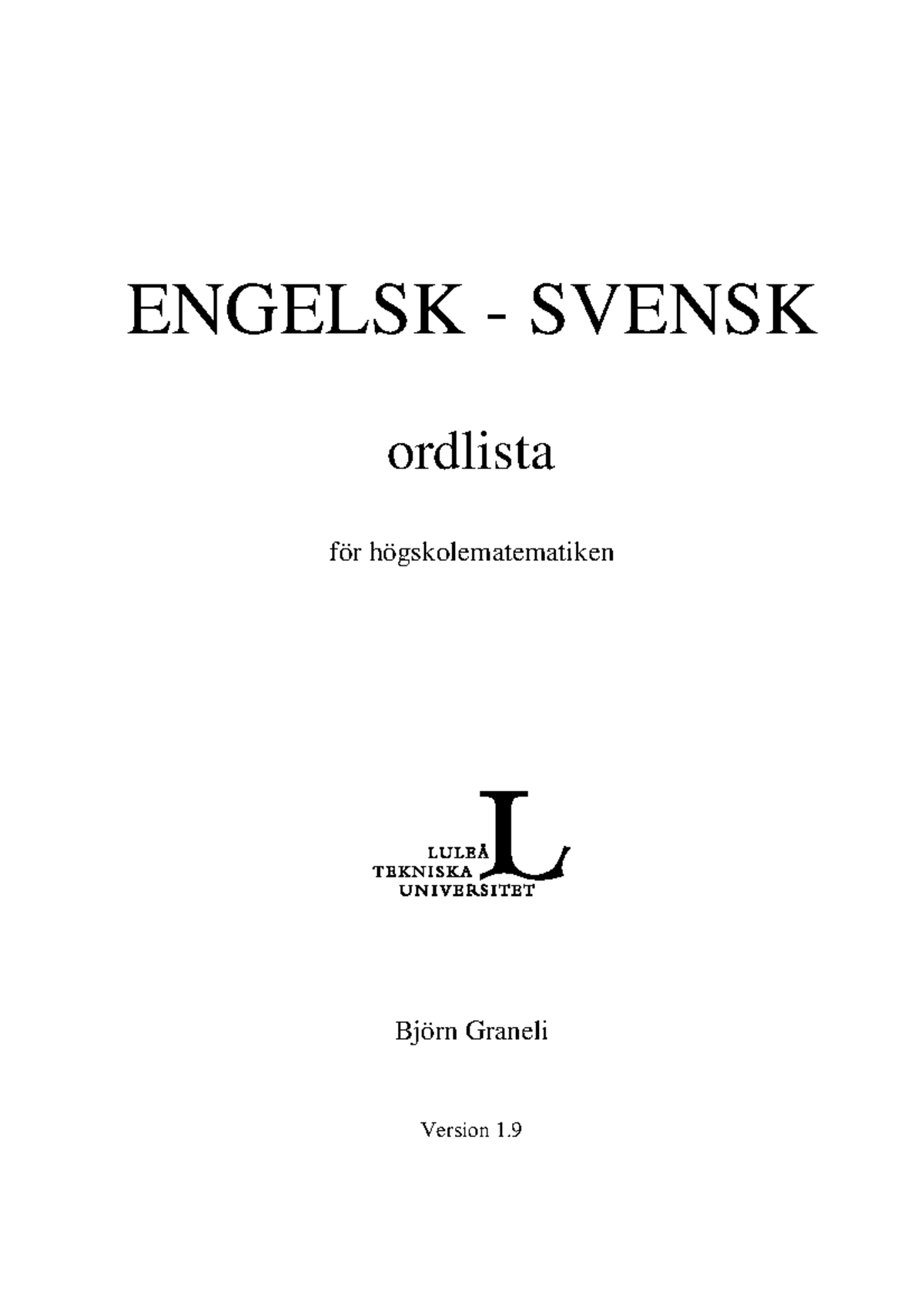Swedish english math dictionary - ENGELSK - SVENSK ordlista för ...