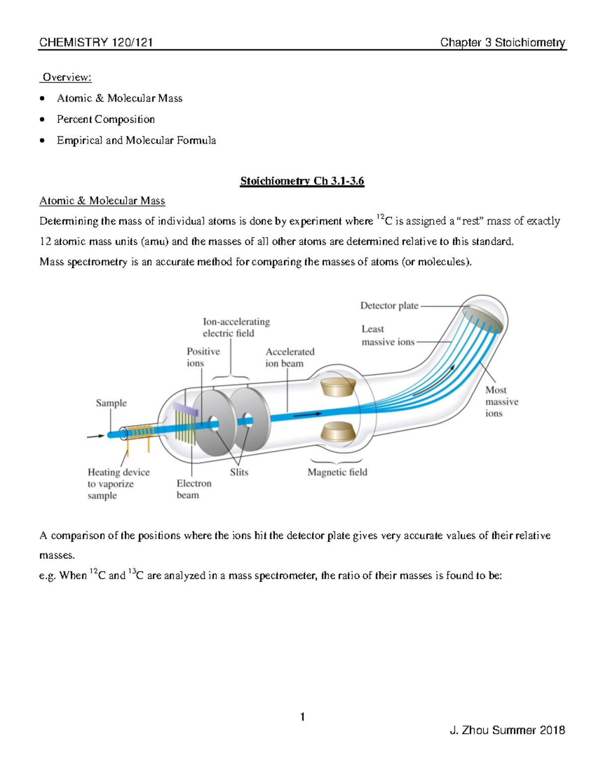 Chapter 3 Stoichiometry 1 - CHEMISTRY 120/121 Chapter 3 Stoichiometry ...