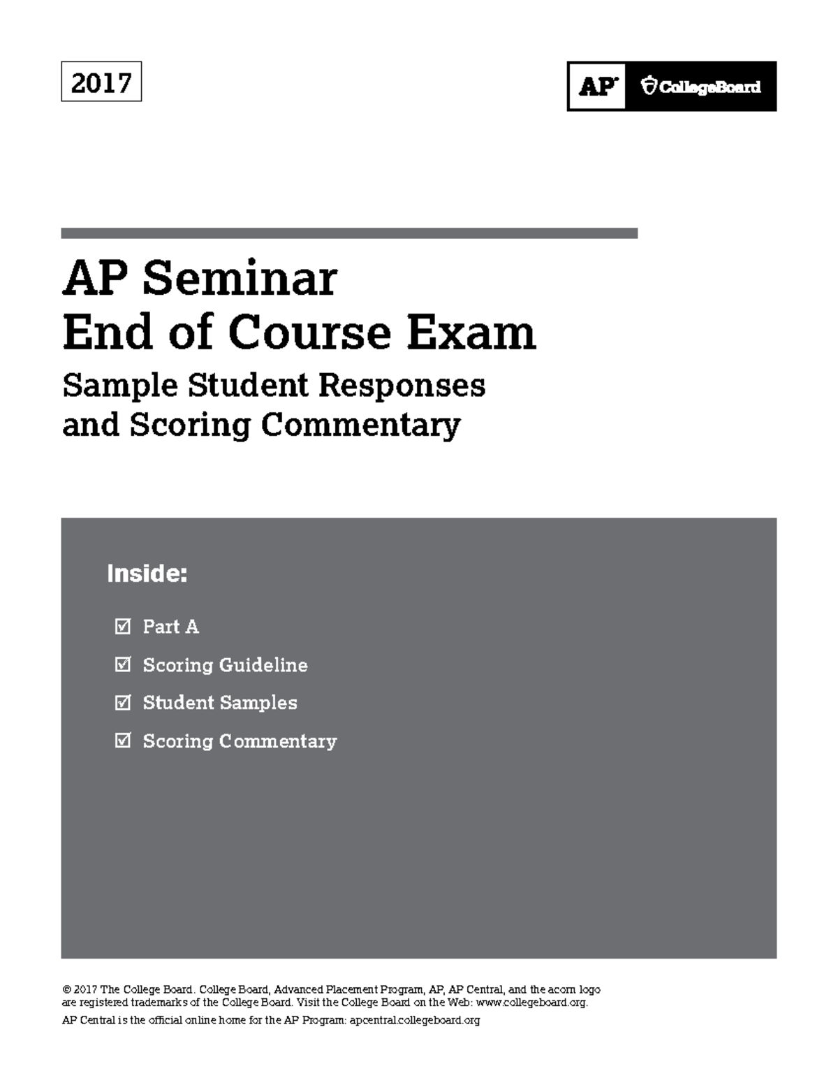 Ap17 Seminar Eoc A A Notes For That Course 2017 Ap Seminar End Of