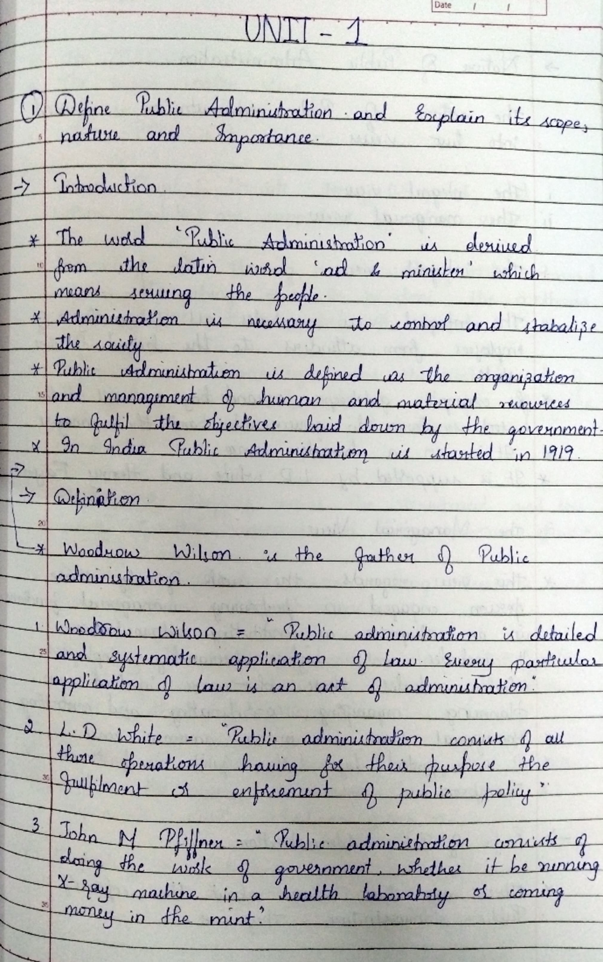 Unit 1 public administration - \ Date f-o,~fa,n I i f- 6cqpe j ...