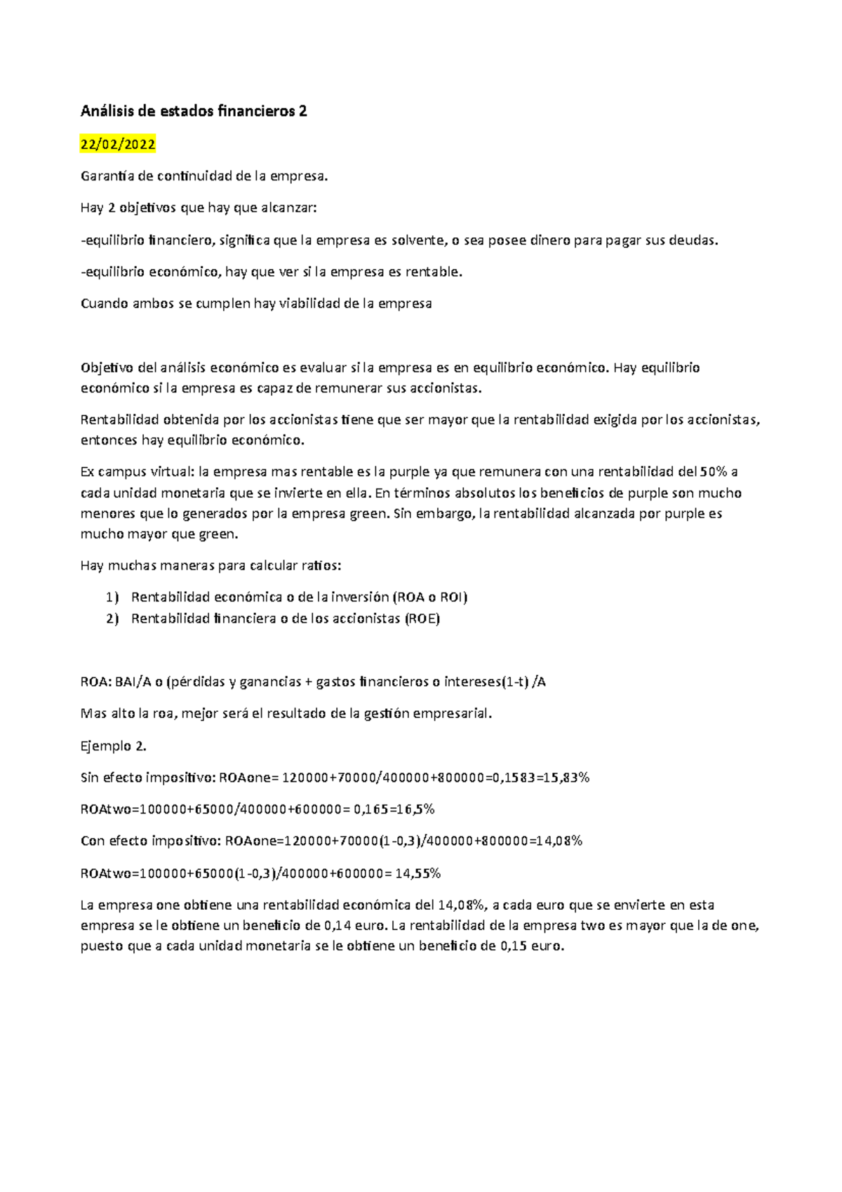 Análisis de estados financieros 2 - Análisis de estados financieros 2 ...