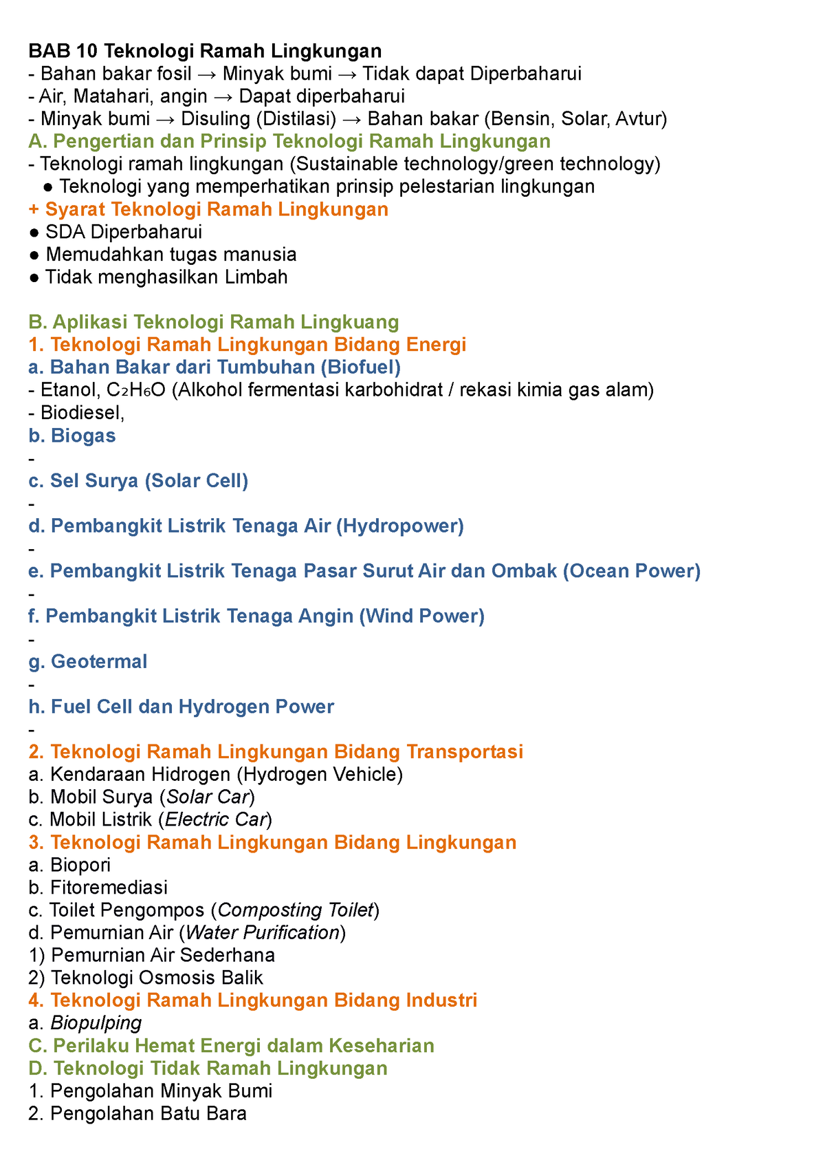 BAB 10 Teknologi Ramah Lingkungan - BAB 10 Teknologi Ramah Lingkungan ...