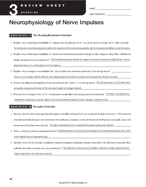 Physio Ex Exercise 5 Activities 1-7 Review Sheets - NAME