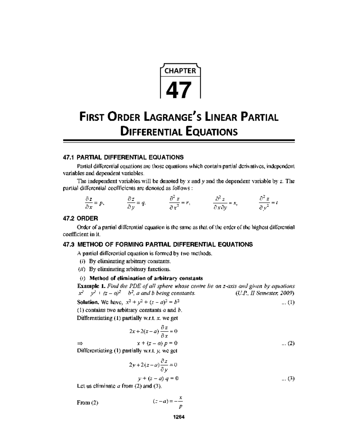 Higher Engg Maths- 47 - First order Langrages linear partial DEs ...