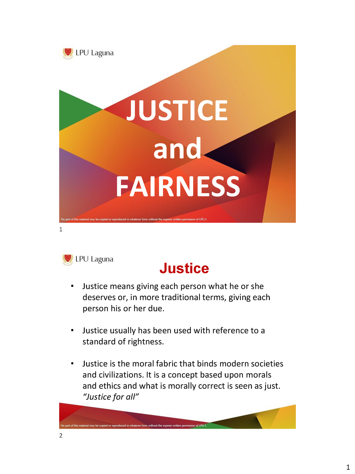 case study for justice and fairness