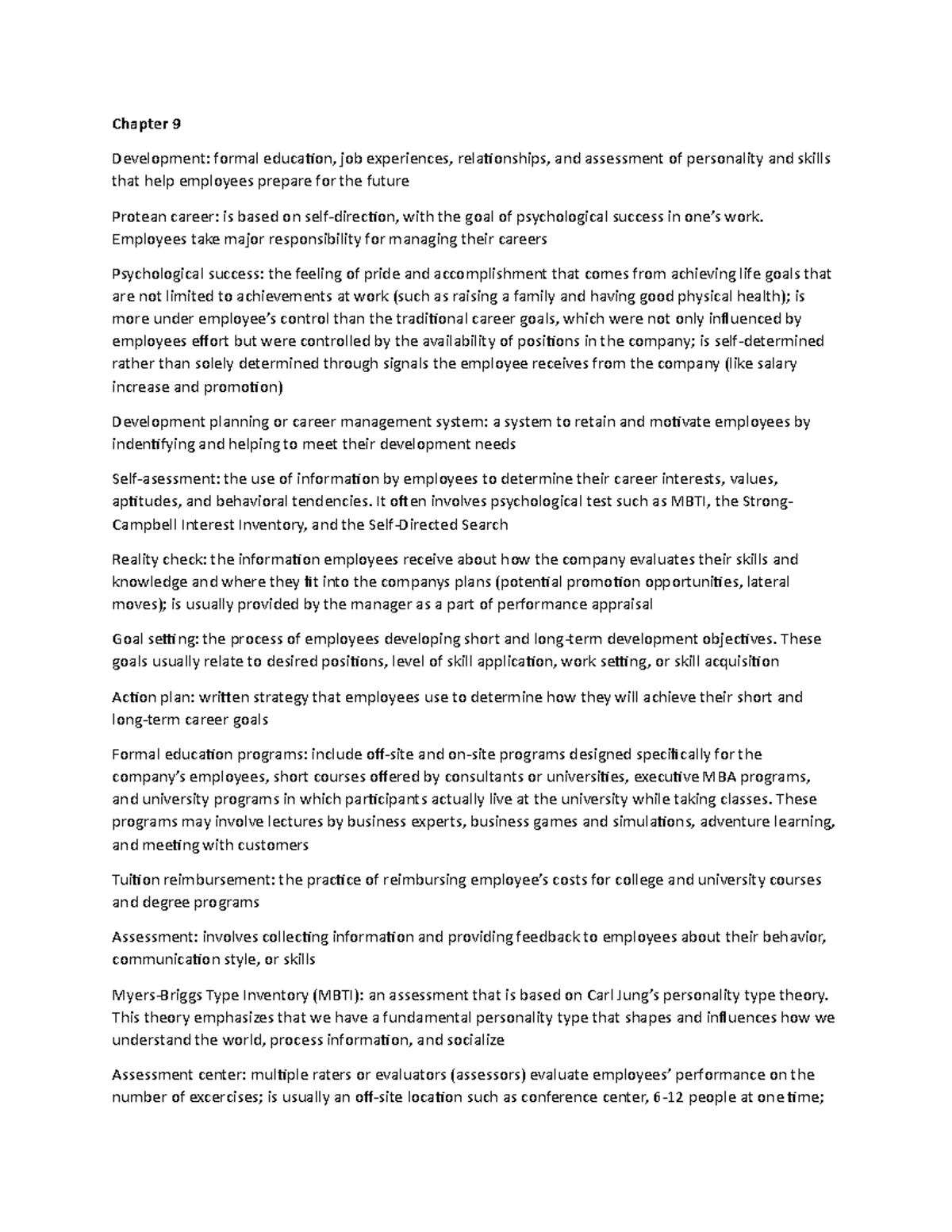 Exam 3 Study Guide Training and Development - Chapter 9 Development ...