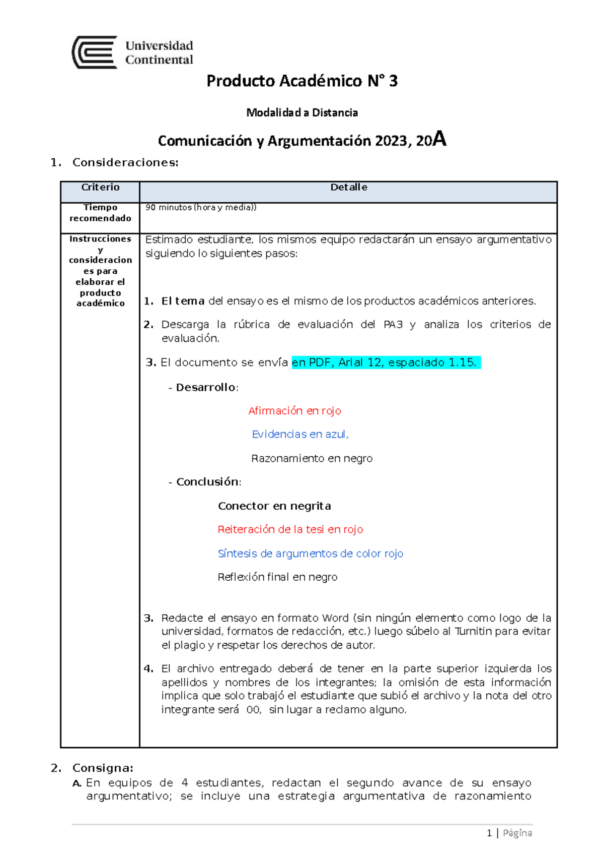 PA3 Consigna Y Rúbrica - Comunicacion - Producto Académico N° 3 ...