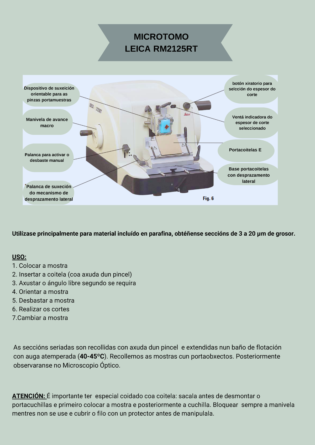 Microtomo - Palanca para activar o desbaste manual botón xiratorio para ...