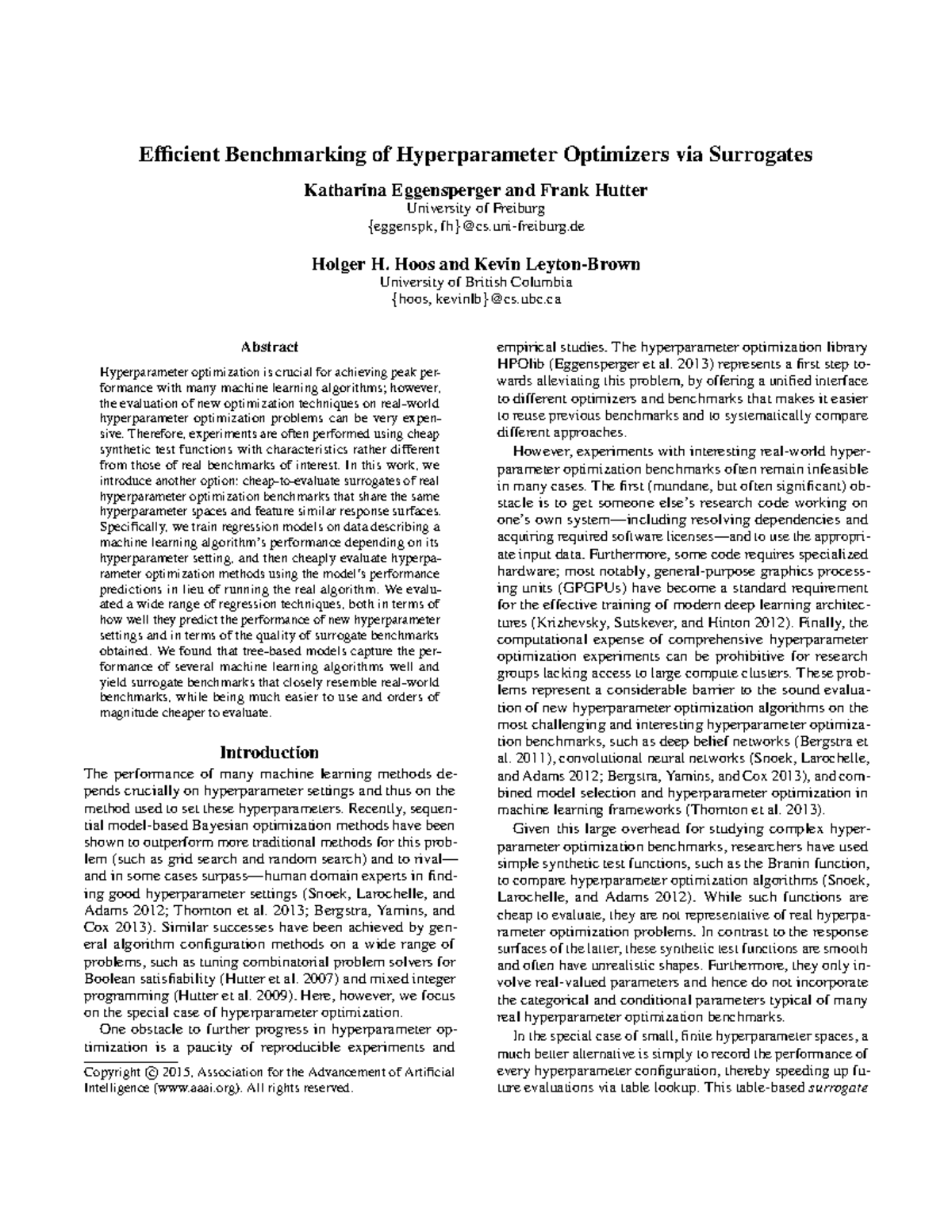 Efficient Benchmarking of Hyperparameter Optimizers via Surrogates ...